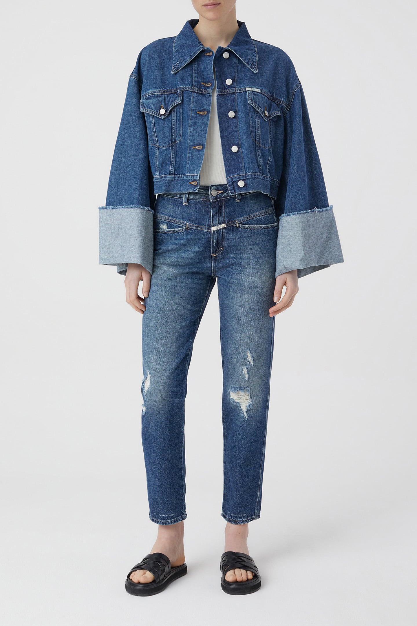 PEDAL PUSHER JEANS DARK BLUE 3