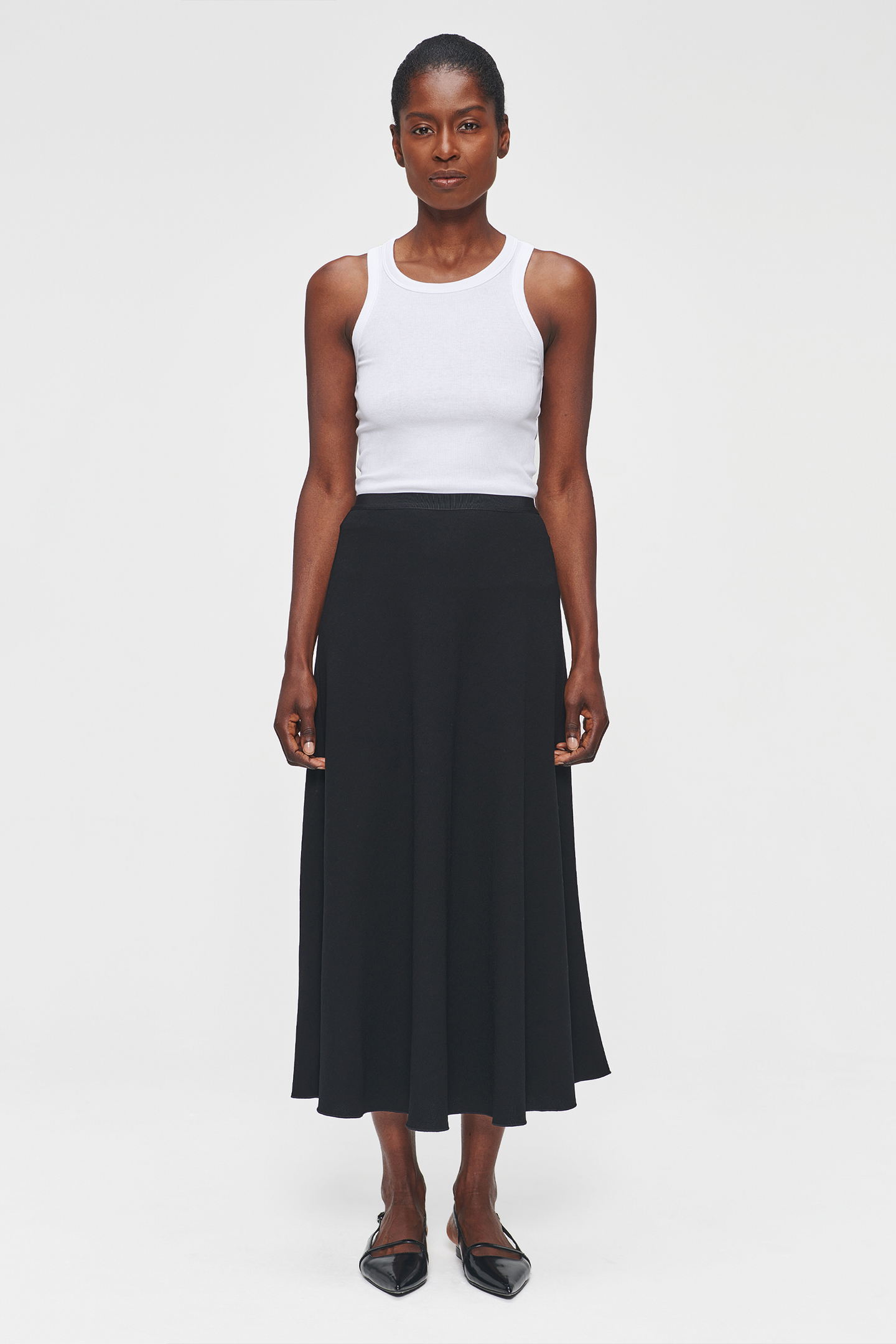 RECYCLED POLY SWAN SKIRT BLACK 3
