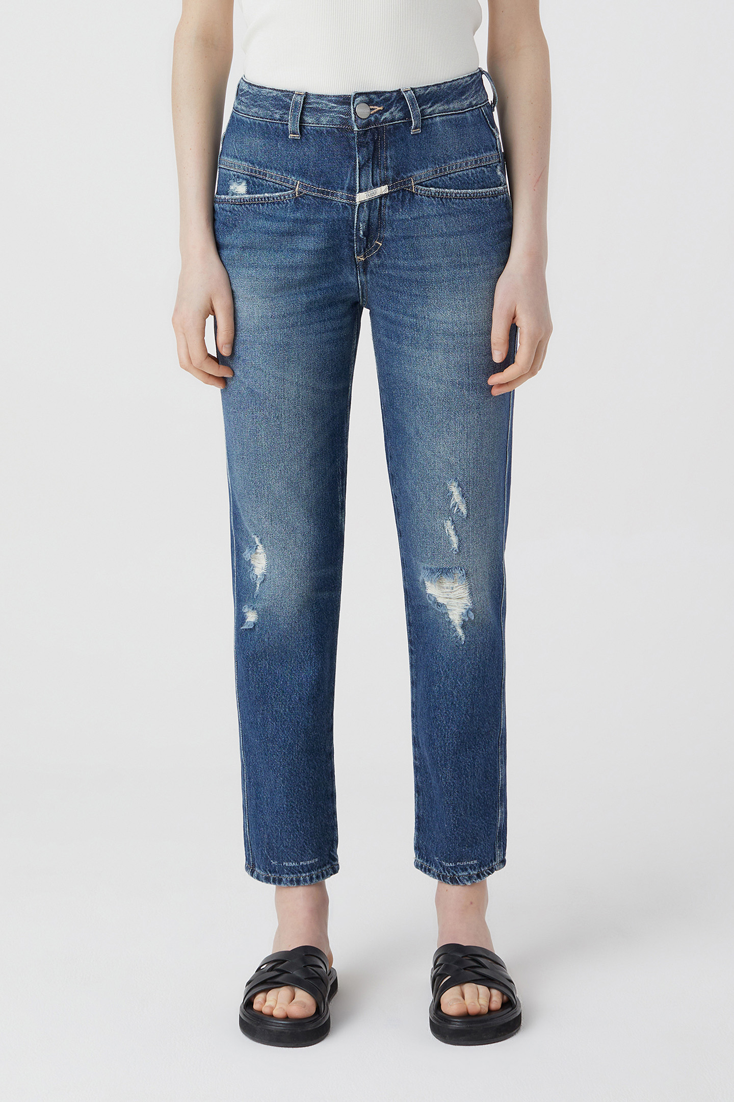 PEDAL PUSHER JEANS DARK BLUE 1