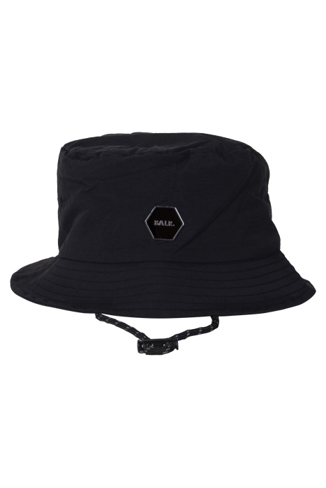 UNISEX HEXLINE BADGE BUCKET HAT JET BLACK 1
