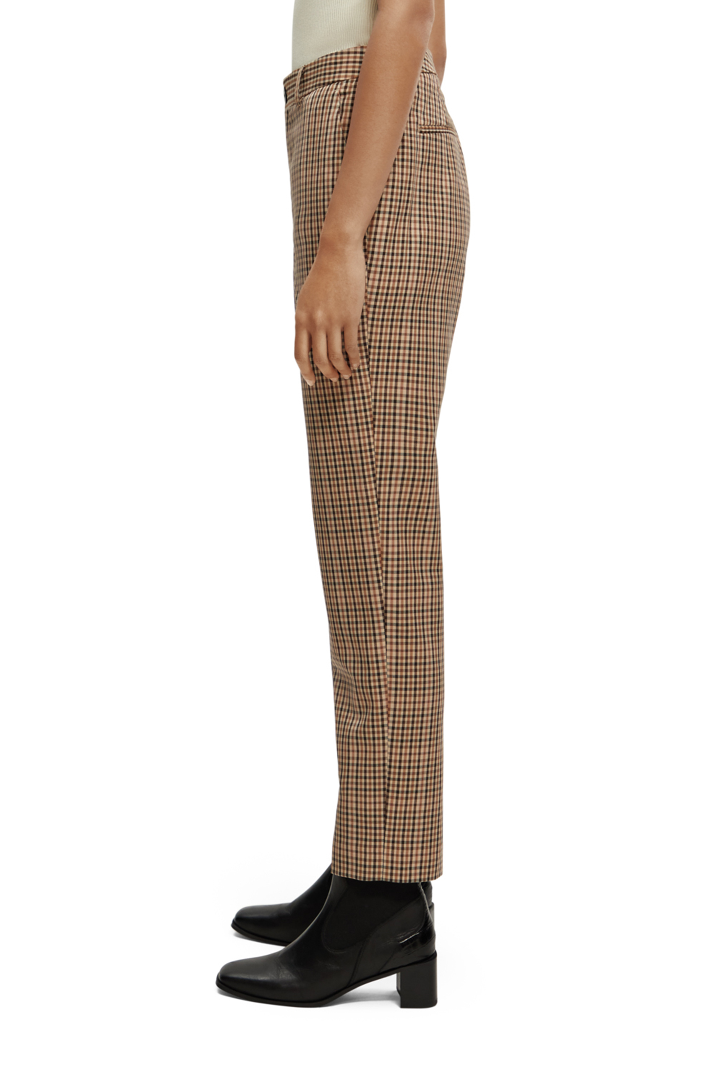 LOWRY - MID RISE SLIM TROUSERS IN YARN DYE CHECK COMBO X 4