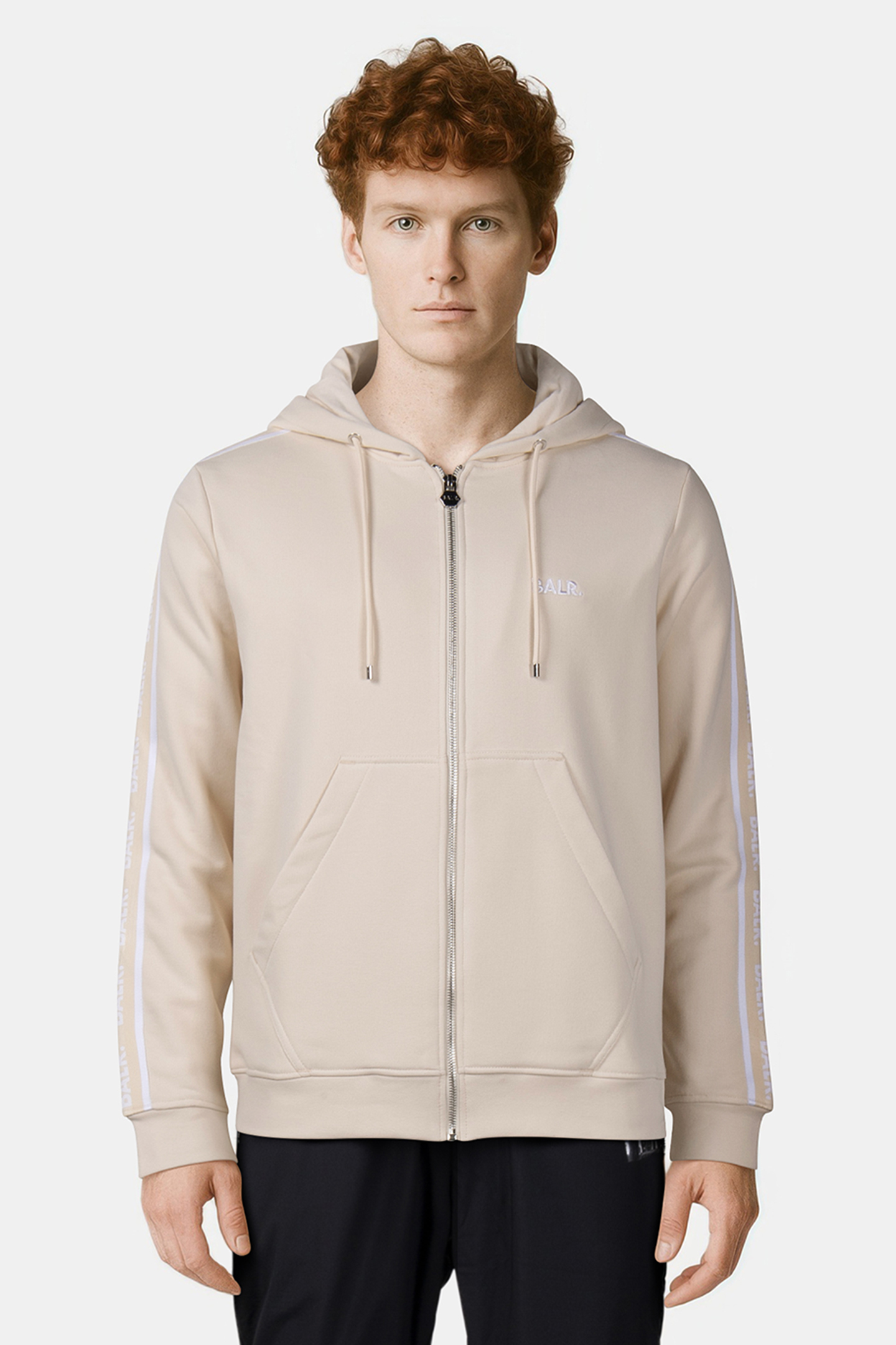 B-TAPE ZIP THROUGH HOODIE WHITE SWAN 1