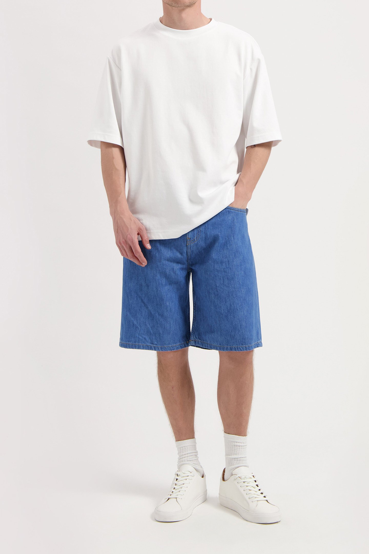 JAMES DENIM SHORT - MEDIUM STONE MEDIUM STONE 3