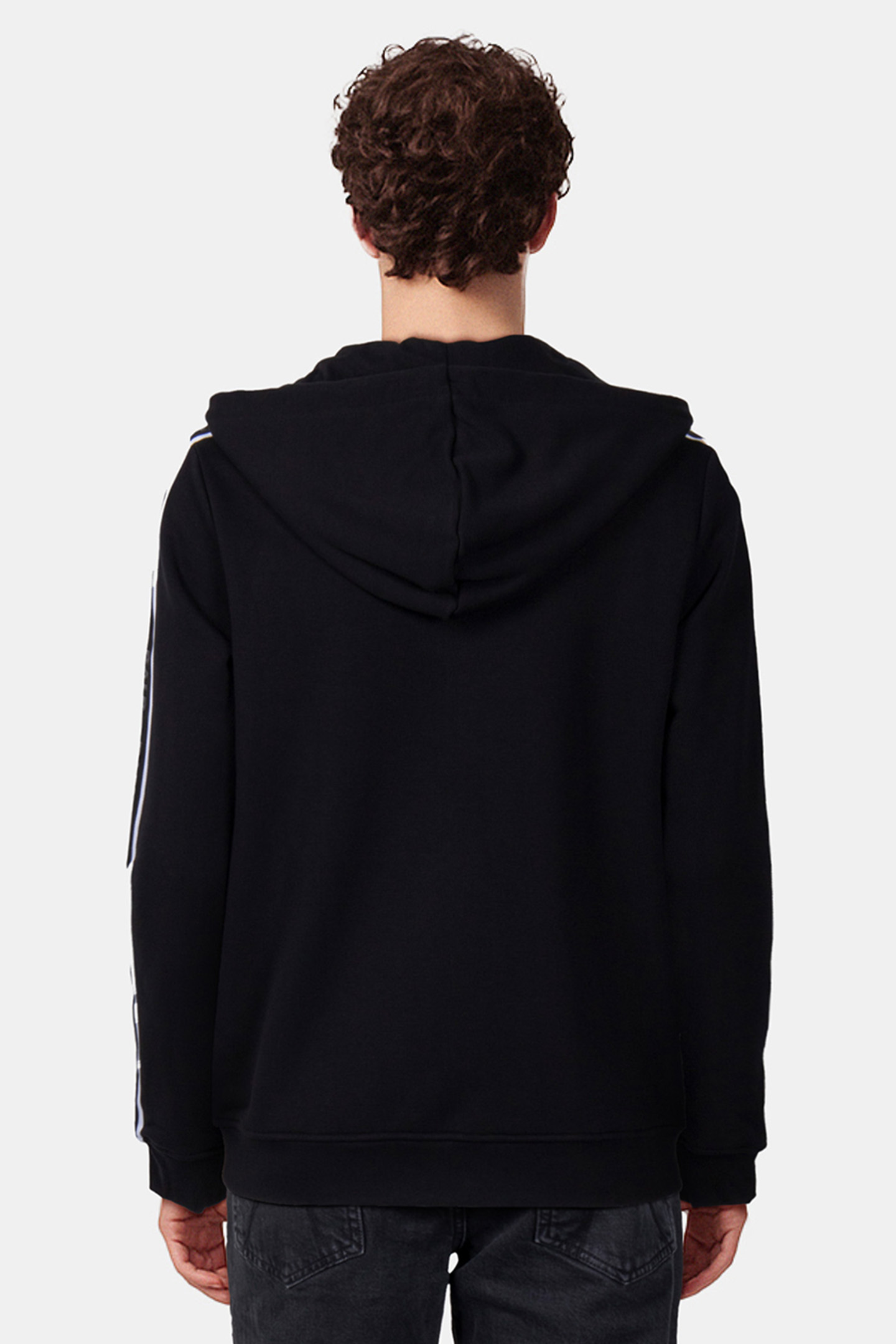 B-TAPE ZIP THROUGH HOODIE JET BLACK 2