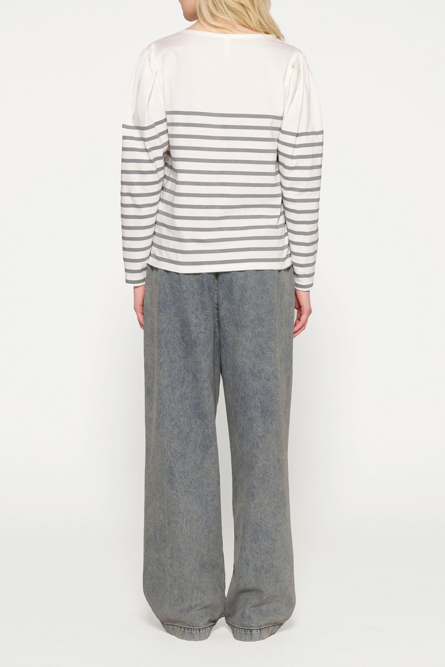 PUFF LONG SLEEVE TEE STRIPES ECRU/GRAPHITE 3