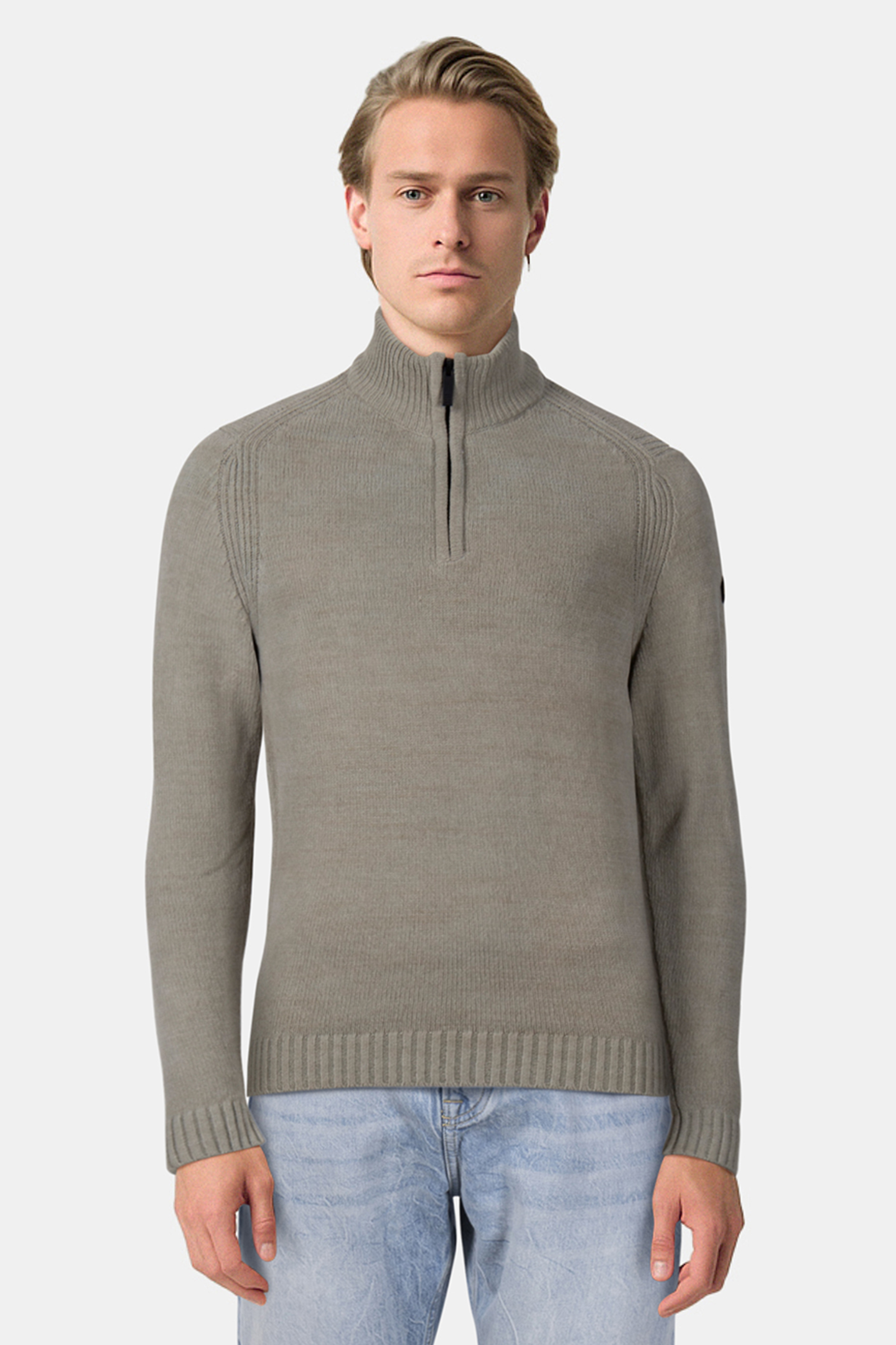 PULLOVER HALF ZIPPER CHENILLE SMOKE 1