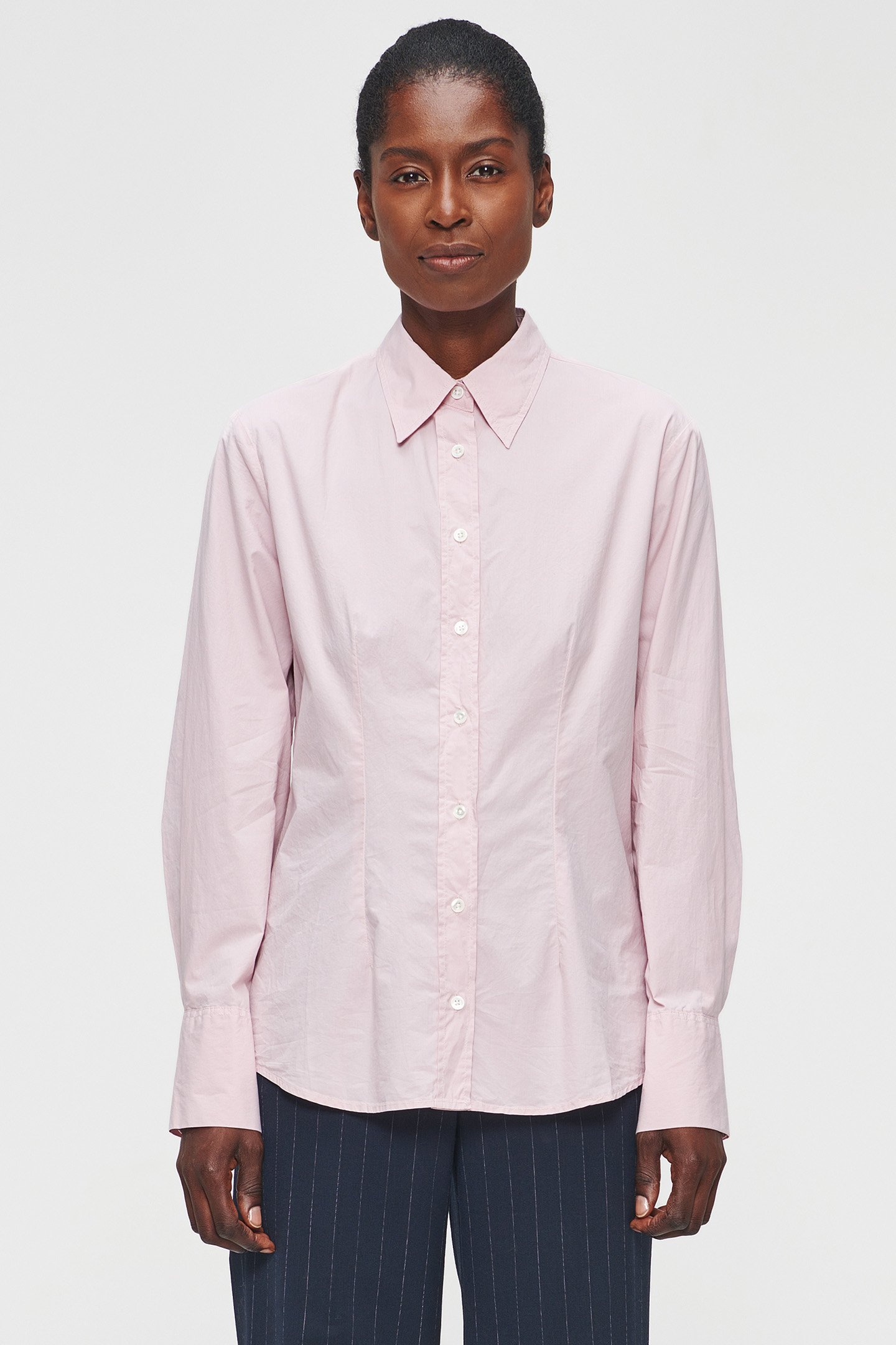 ORG COTTON FITTED SHIRT BLUSH by Zenggi