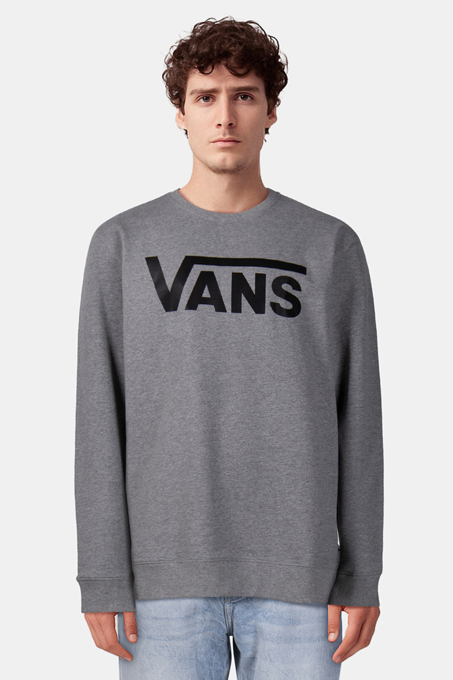MN VANS CLASSIC CREW II CEMENT HEATHER/BLACK 1