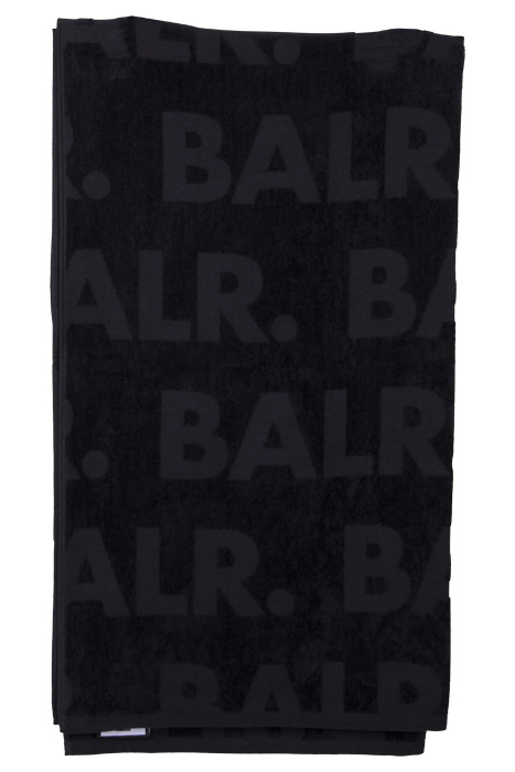 UNISEX JACQUARD BRAND AOP COTTON TOWEL JET BLACK 2