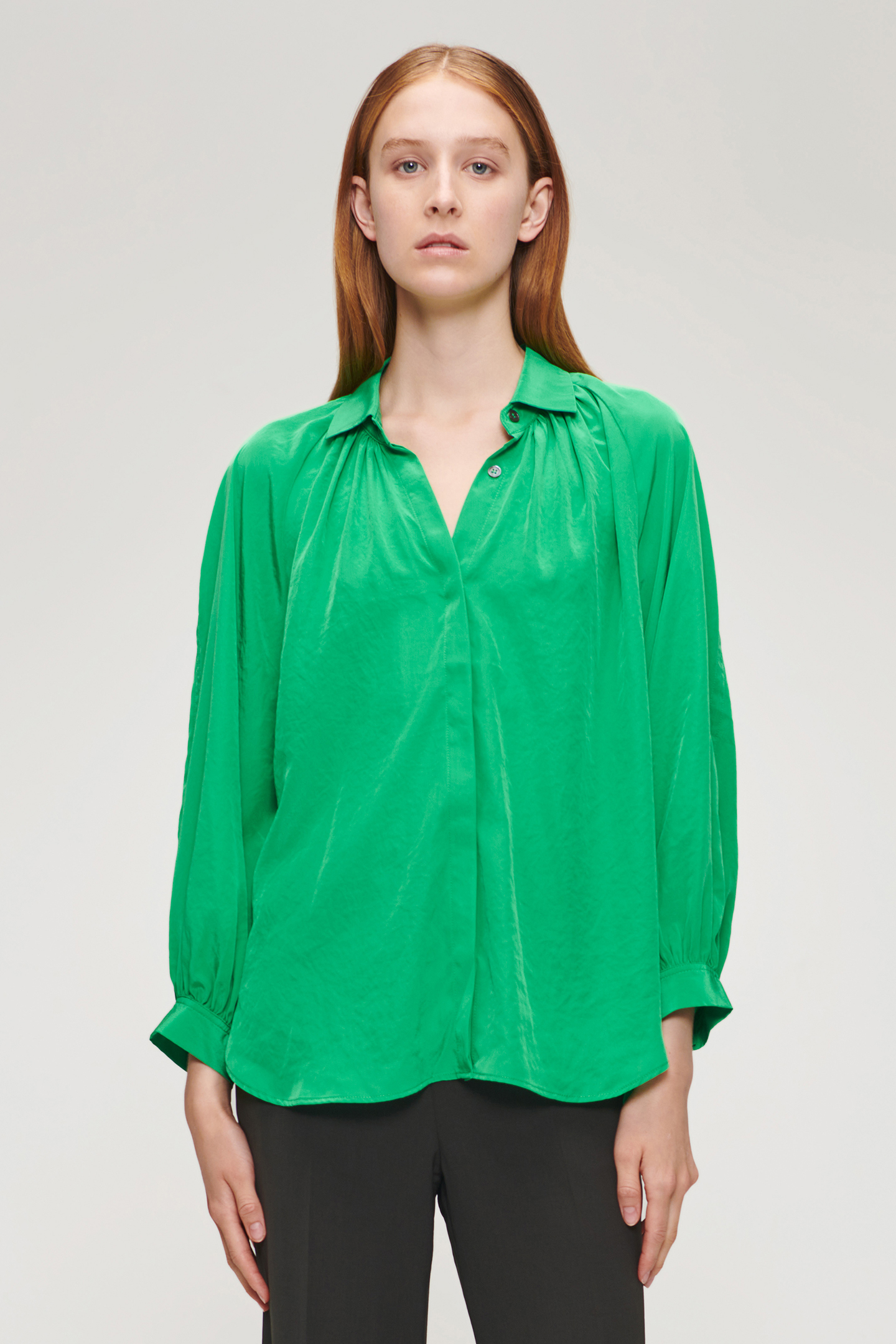 TECHNOSILK OVERSIZED BLOUSE VIVID GREEN by Zenggi