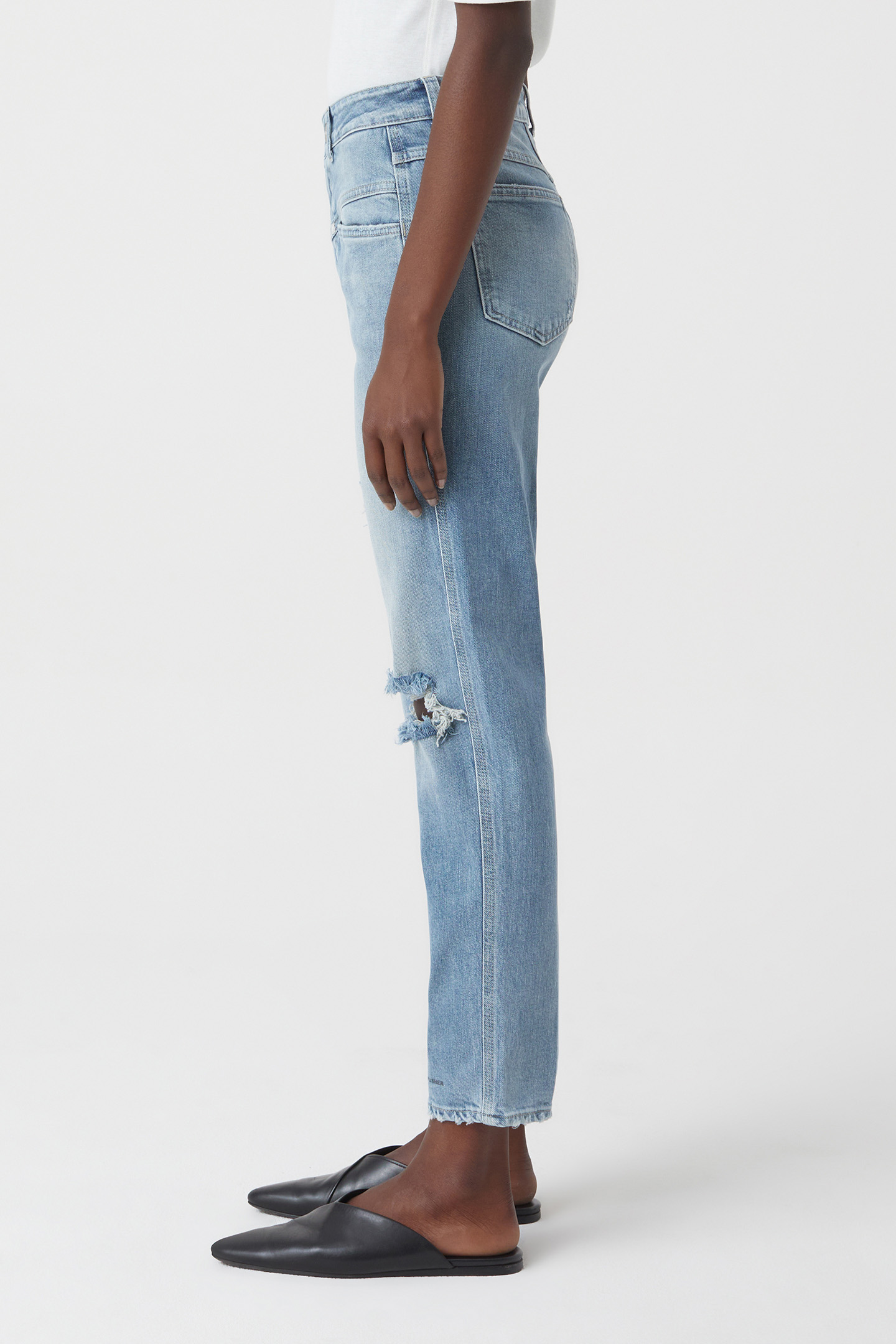 PEDAL PUSHER JEANS MID BLUE 5