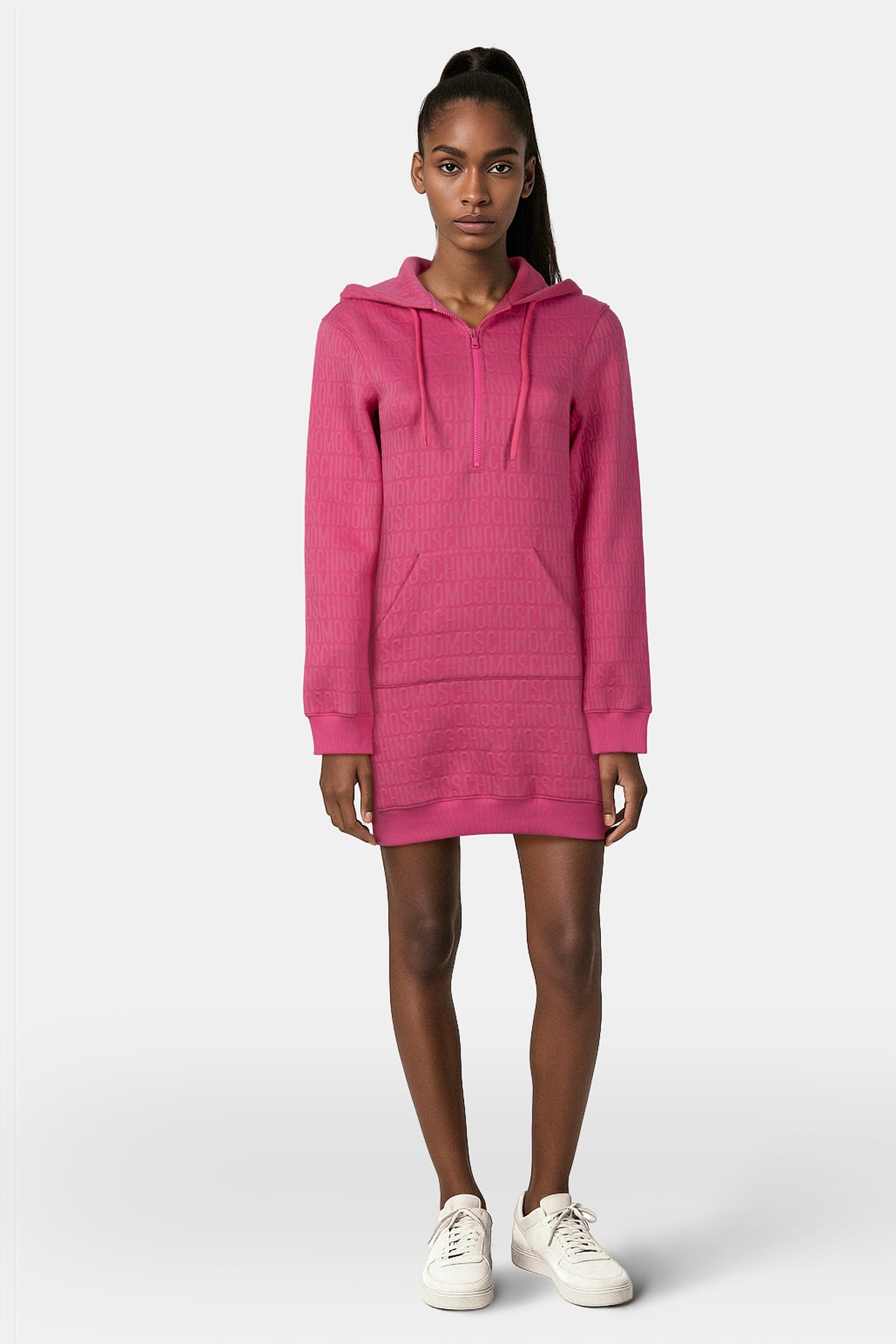 ALLOVER LOGO SWEAT DRESS PINK by Moschino