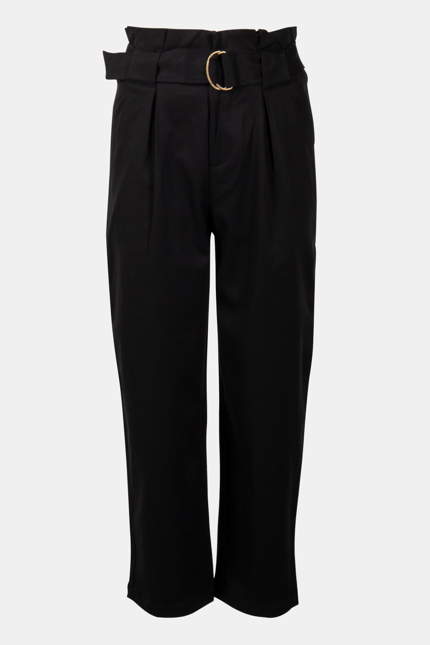 DAISY - HIGH RISE STRAIGHT LEG PAPER BAG PANT BLACK 3
