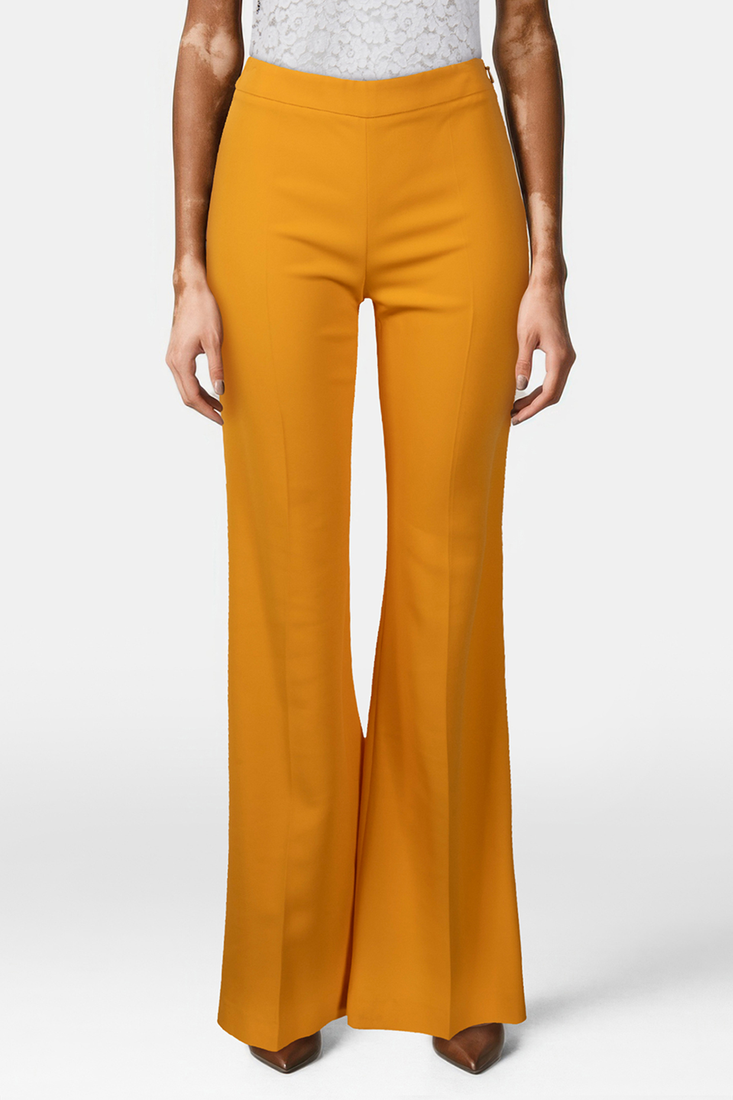 60'S CADY FLARED TROUSERS YELLOW 1