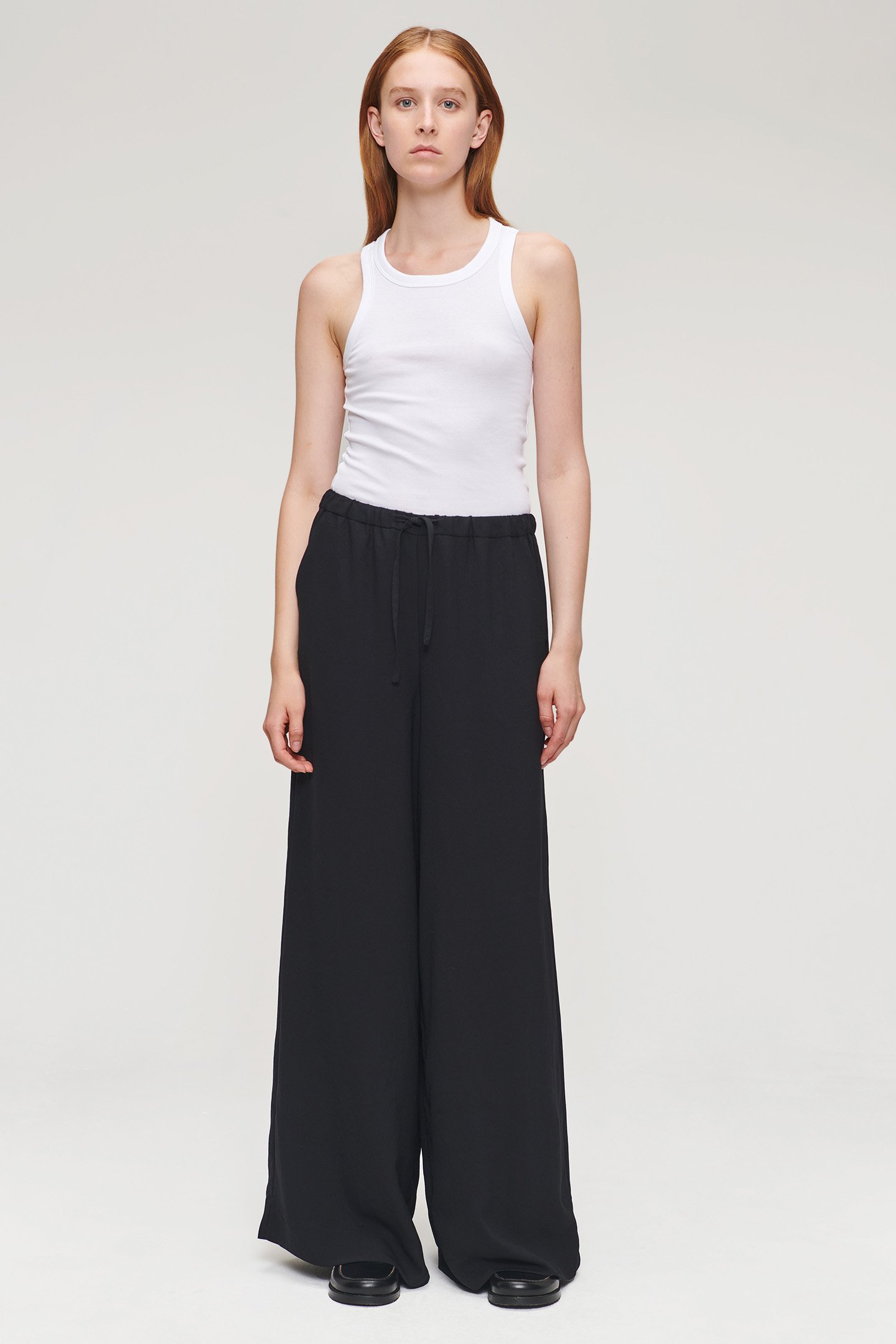 WIDE LEG FLOU PANTS BLACK 3