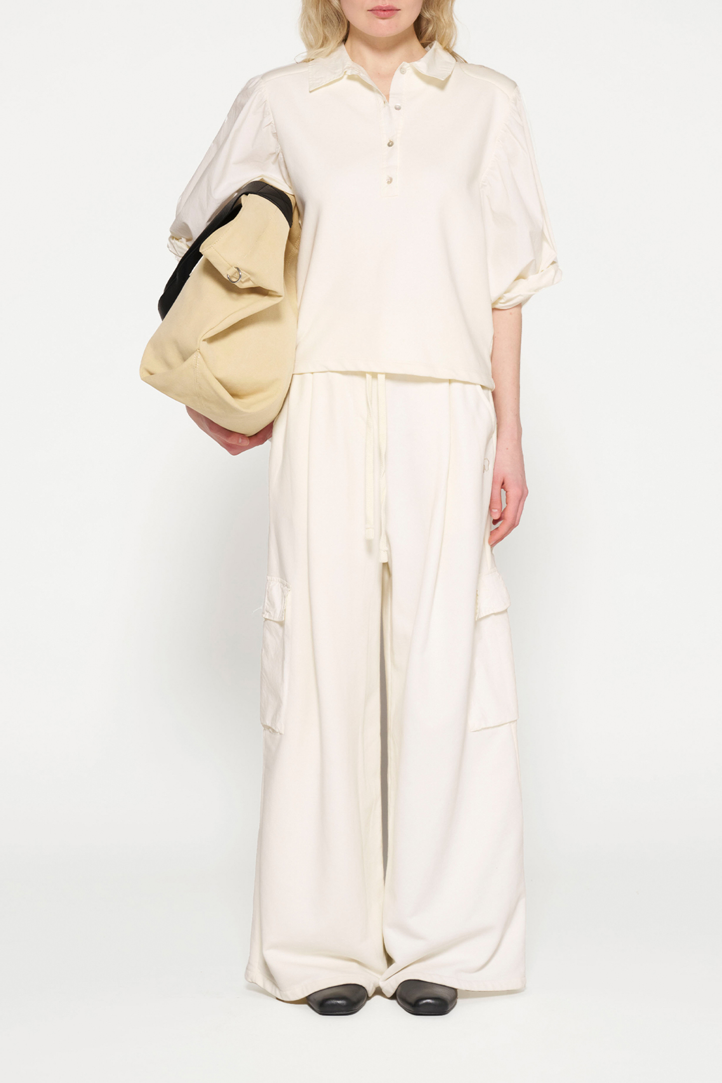 WIDE LEG CARGO PANTS LIGHT NATURAL 6