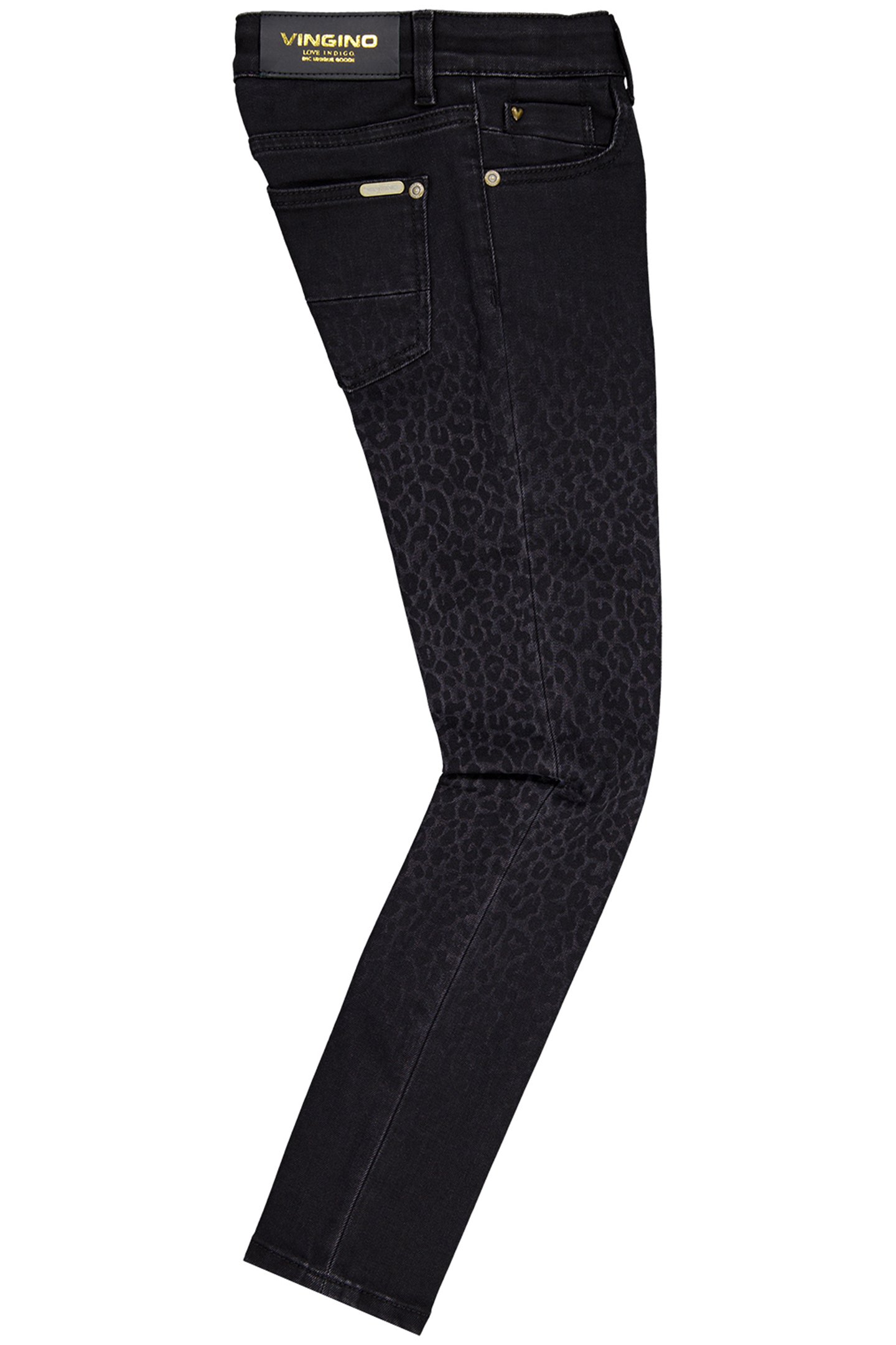 GIRL'S AMIA LEOPARD JEANS BLACK 3