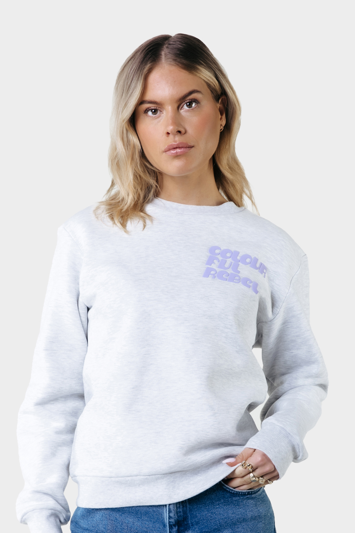 PUFF LOGO RELAXED SWEAT LIGHT GREY MELANGE 1