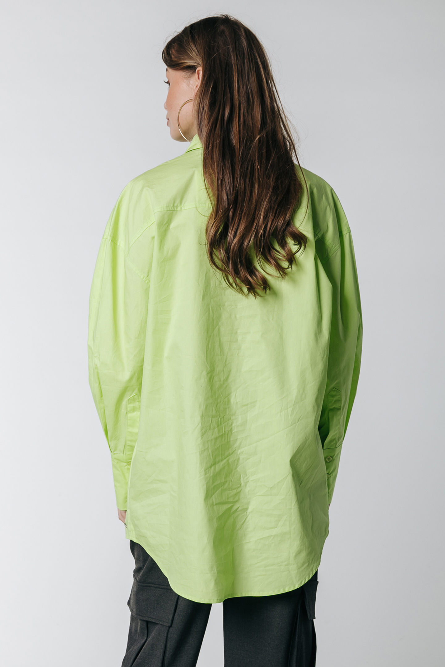 TALIA OVERSIZED BOYFRIEND BLOUSE NEON LIME 2