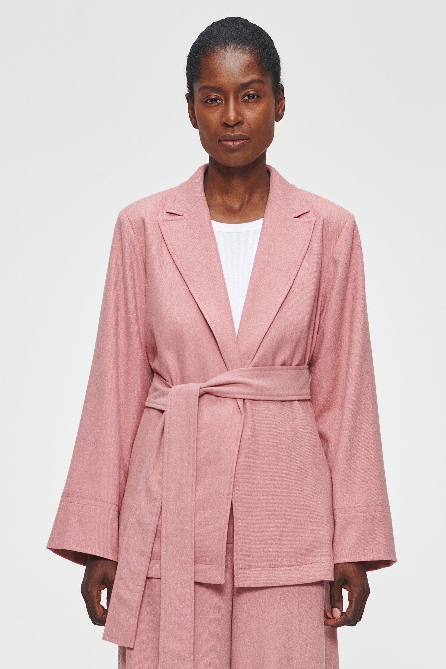 RELAXED FLANNEL JACKET CASHMERE ROSE by Zenggi