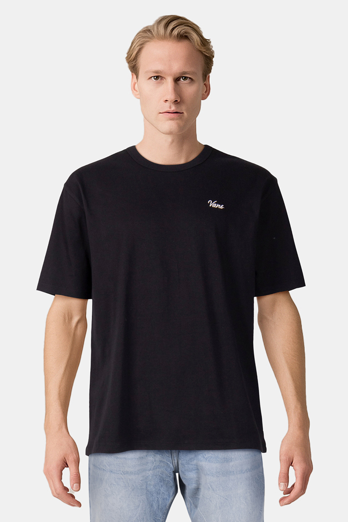 FLAMING SKULL WASHED SS TEE BLACK 1