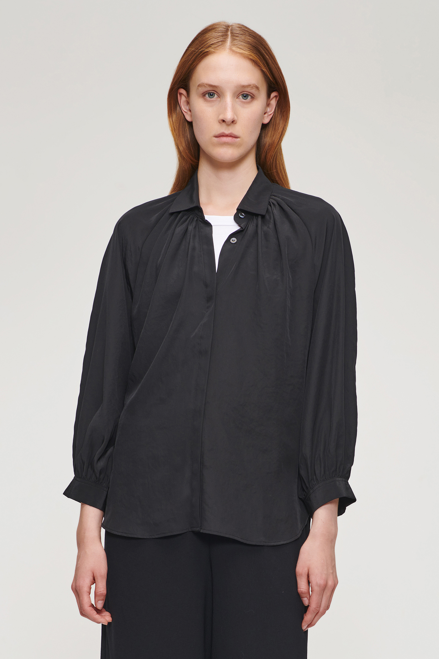 TECHNOSILK OVERSIZED BLOUSE BLACK 1