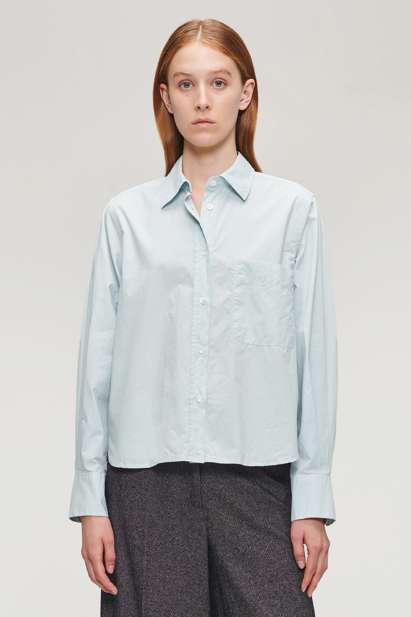 ORG COTTON BOXY SHIRT ICE by Zenggi