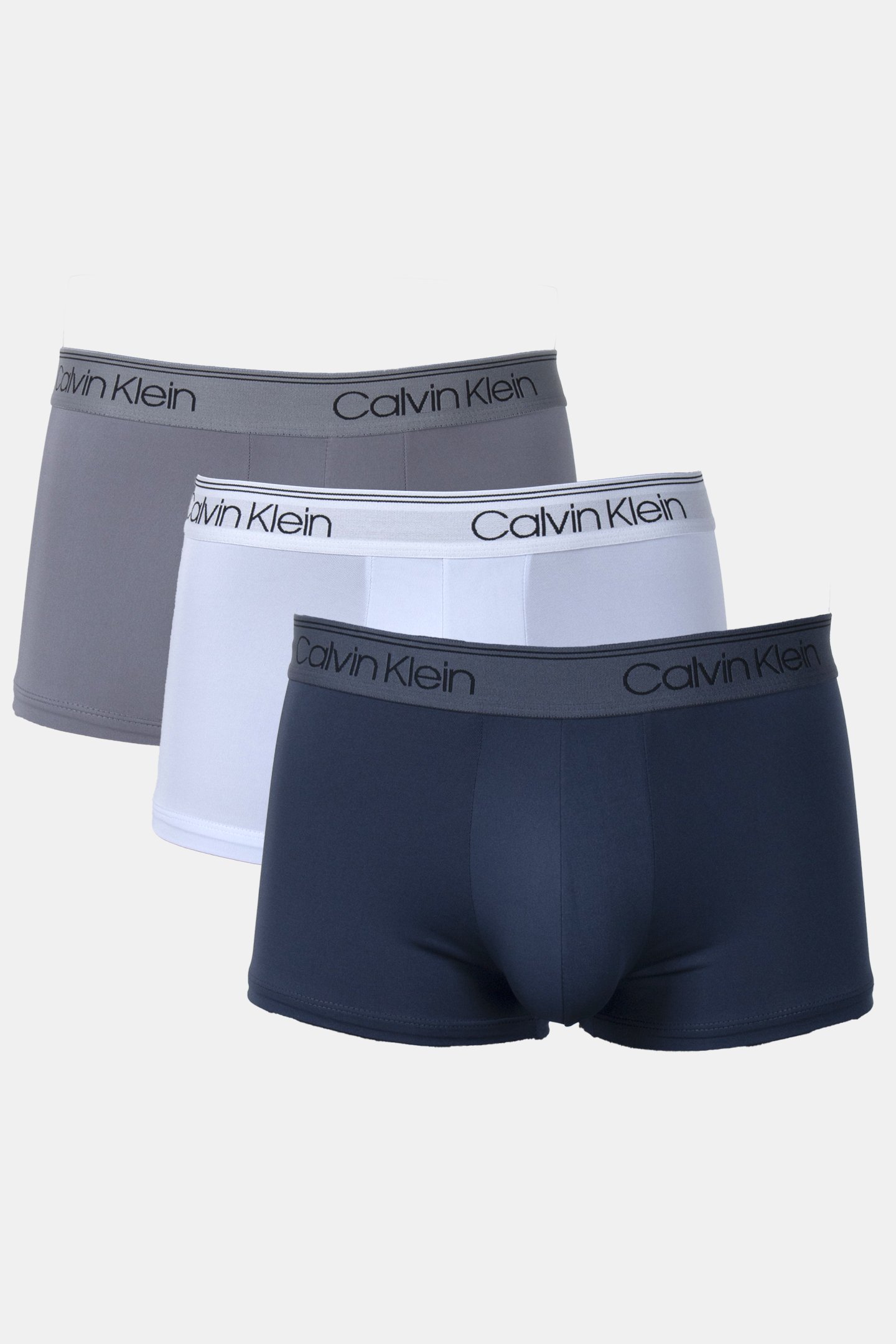 LOW RISE TRUNK 3PK HEMISPHERE BLUE, PLEIN AIR, CONVOY by Calvin Klein