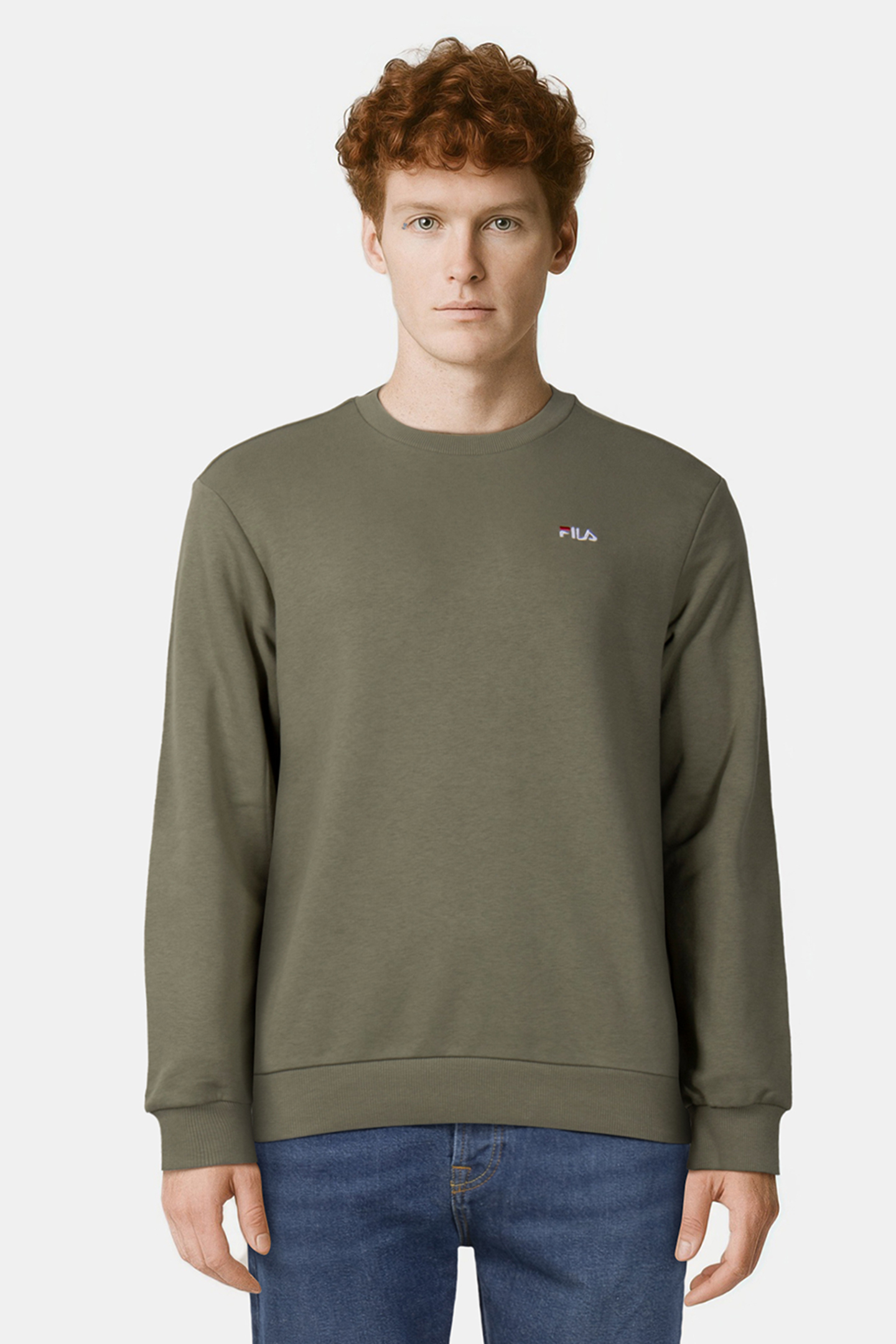 BRUSTEM CREW SWEAT OIL GREEN 1