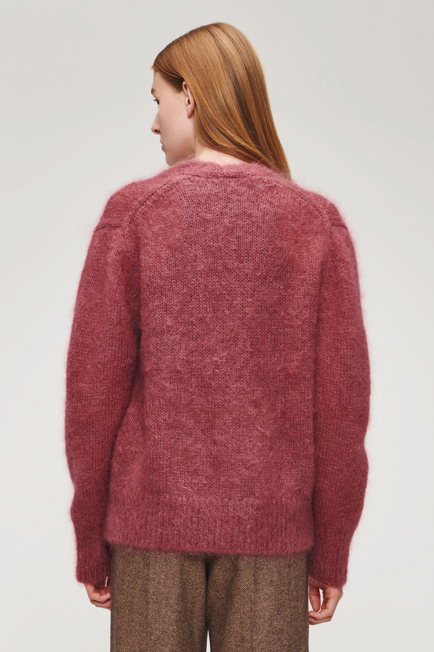 SOFT MOHAIR CARDIGAN PLUM 2