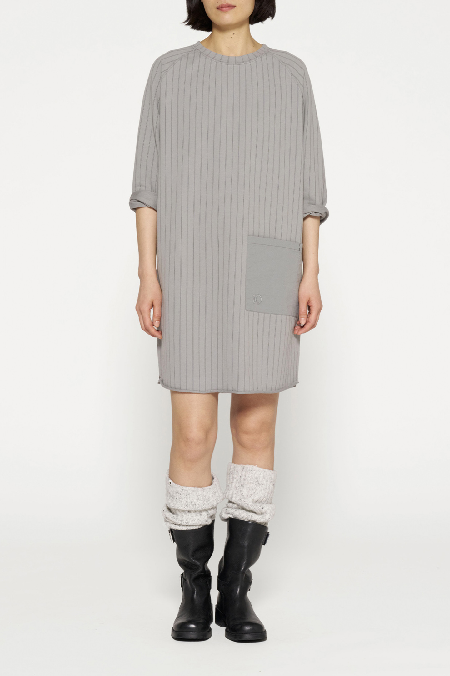 SWEAT DRESS PINSTRIPE GRAPHITE 2