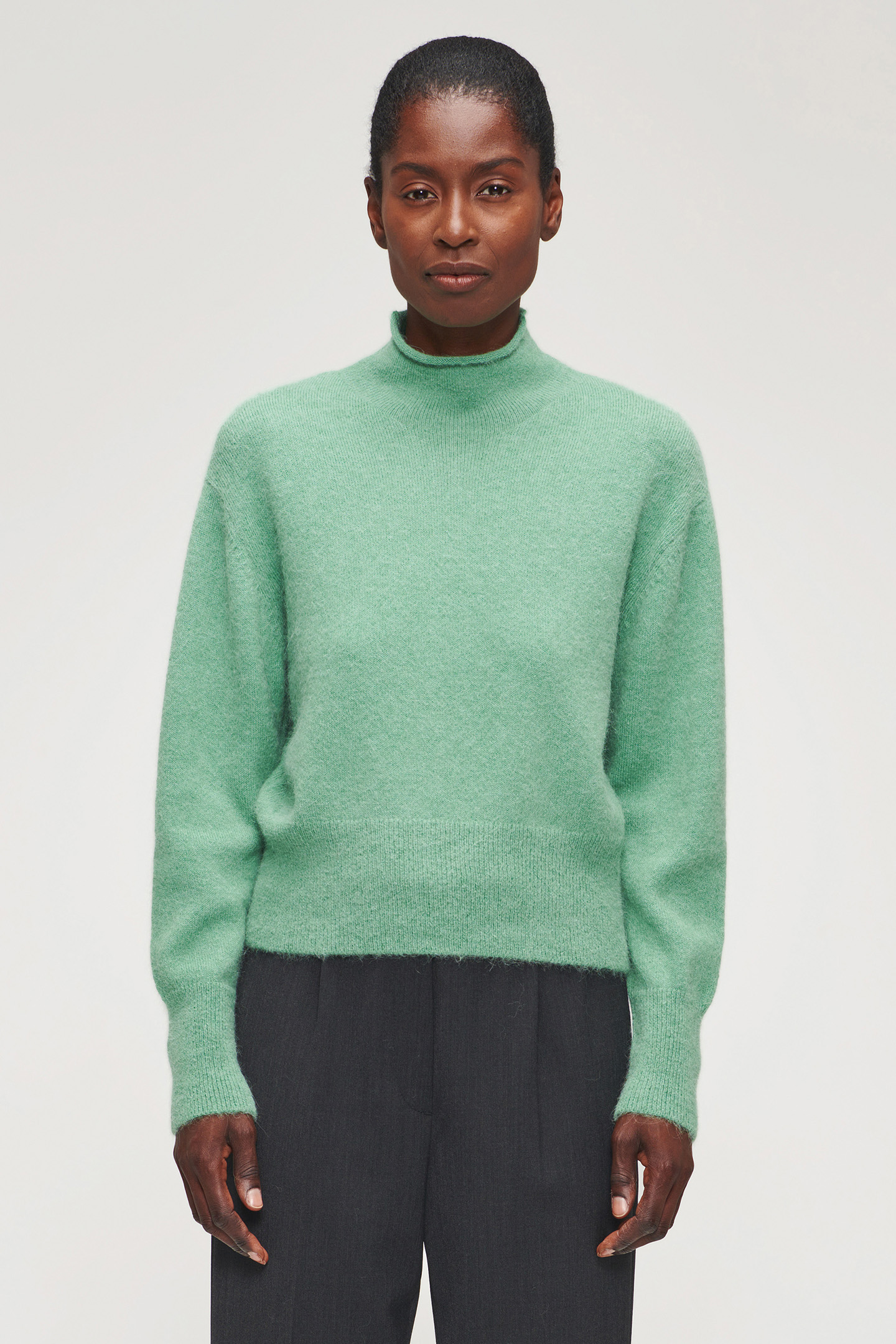 ALPACA FUNNEL NECK PULLOVER JADE by Zenggi