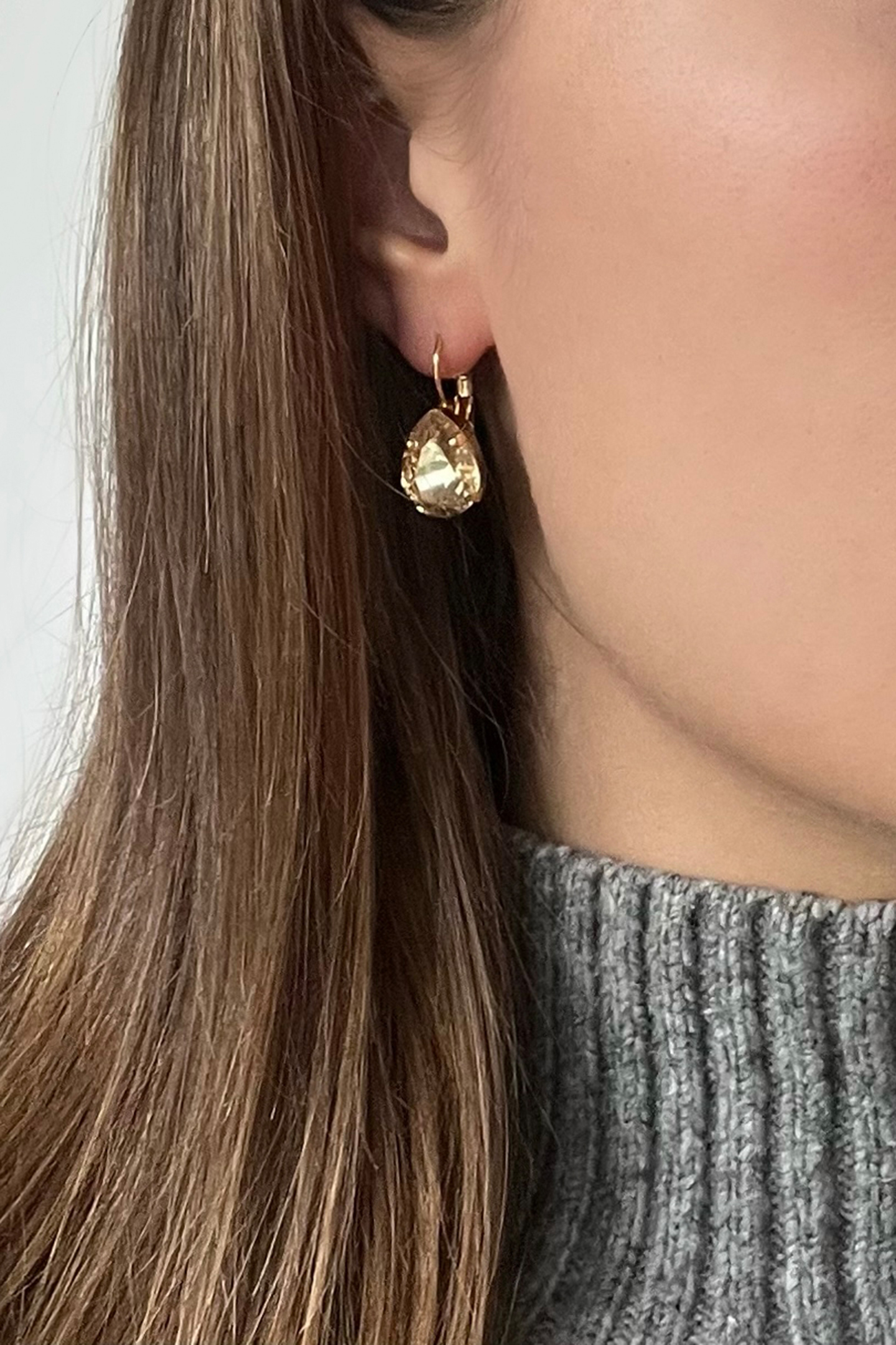 GOLDEN DROP CRYSTAL EARRINGS GOL, CRYSTAL 2