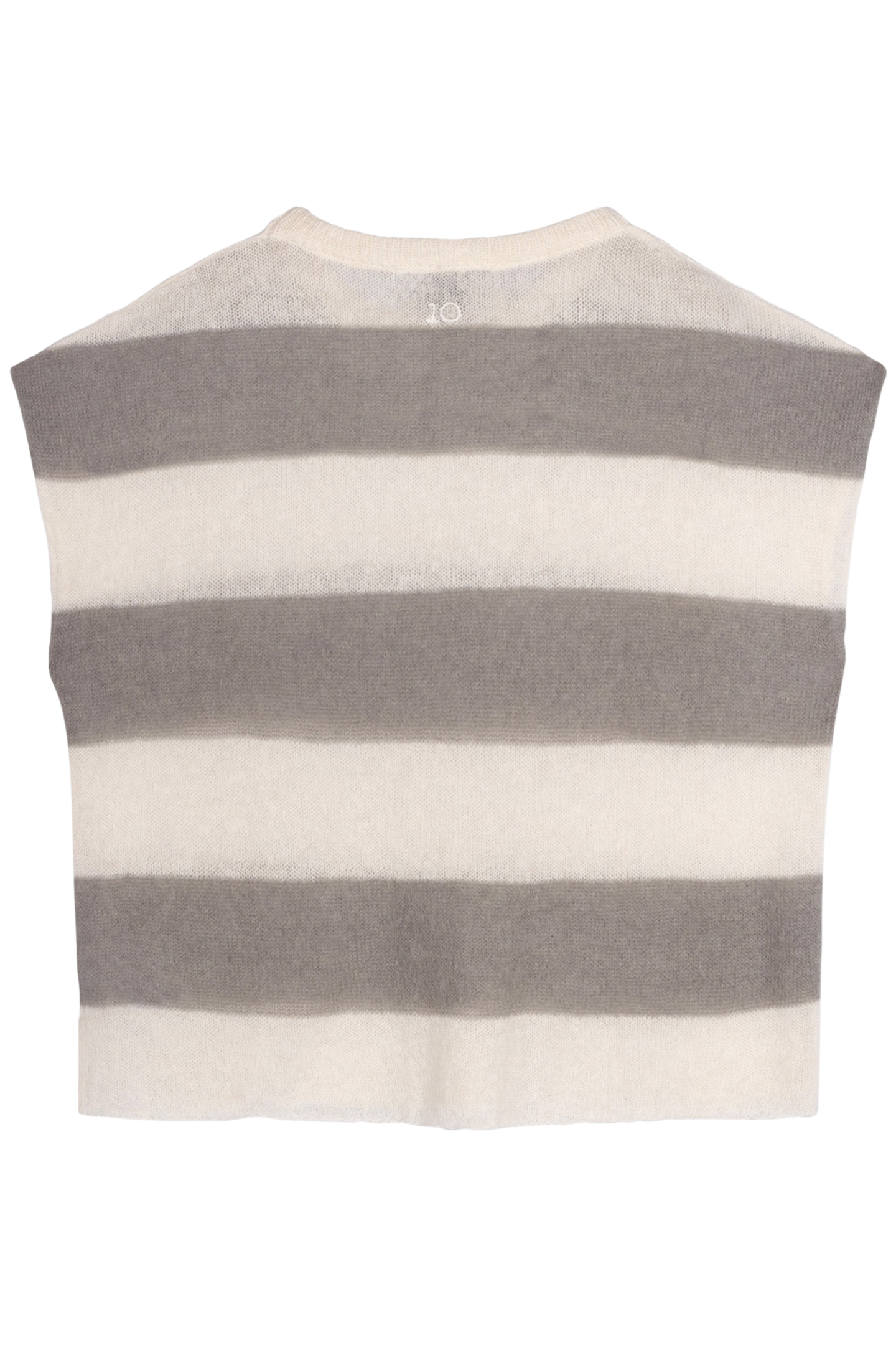 KNIT TOP STRIPES ECRU/SAGE 5