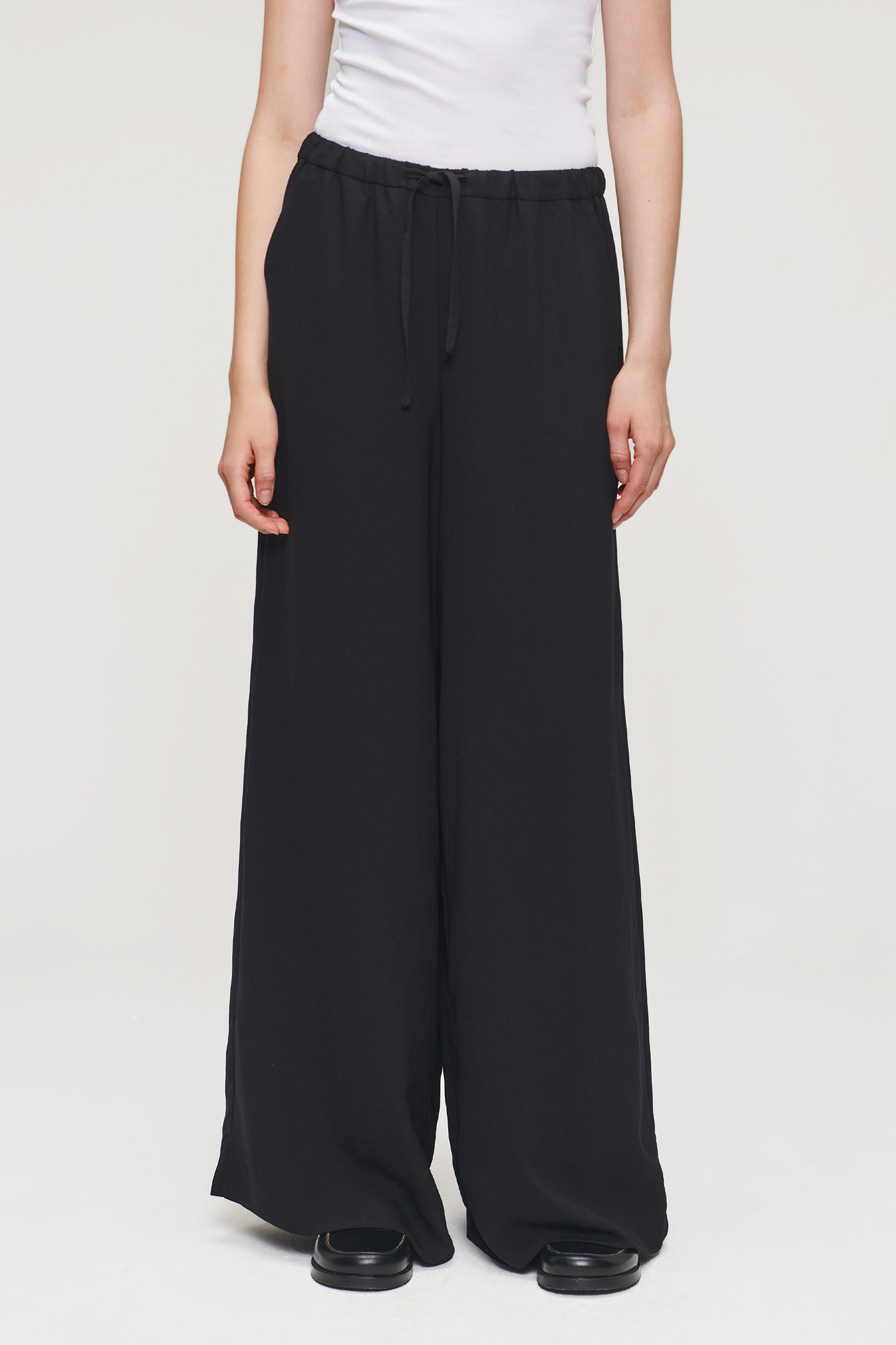 WIDE LEG FLOU PANTS BLACK 1