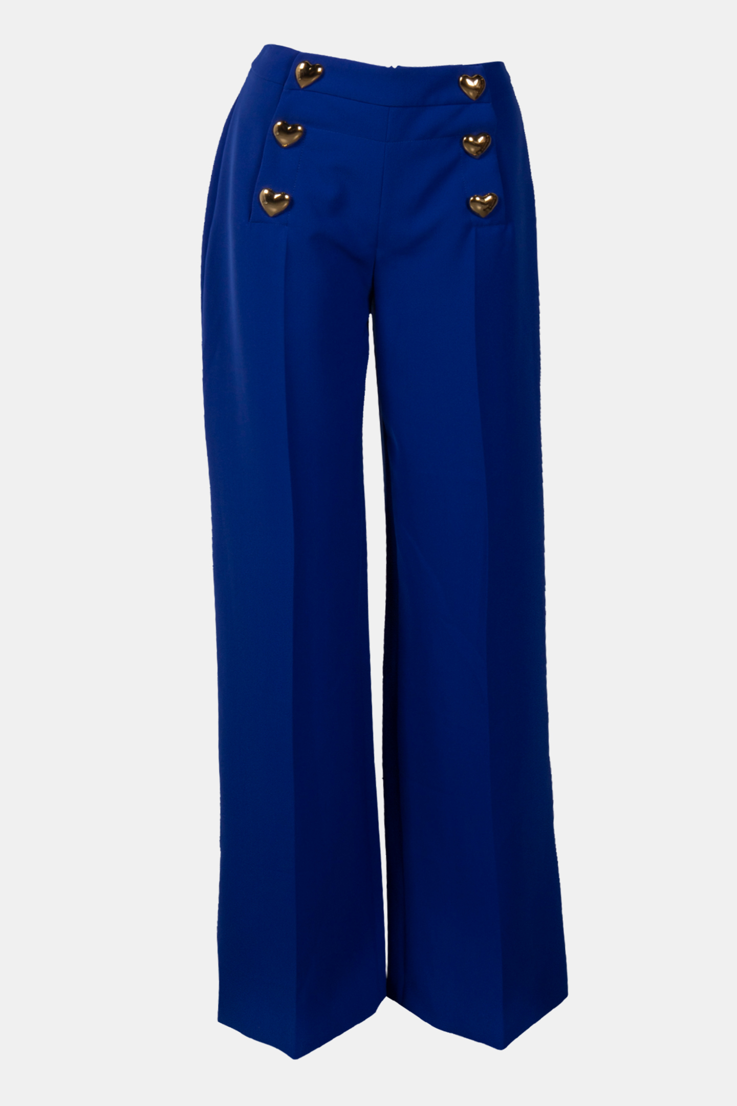 HEART BUTTONS CRÊPE TROUSERS BLUE 3