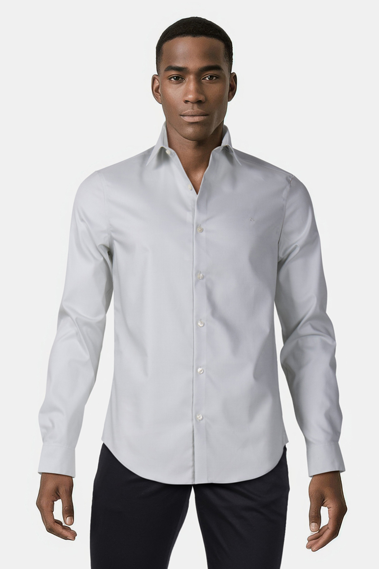 SLIM STR COLLAR SHIRT SAGE by Calvin Klein