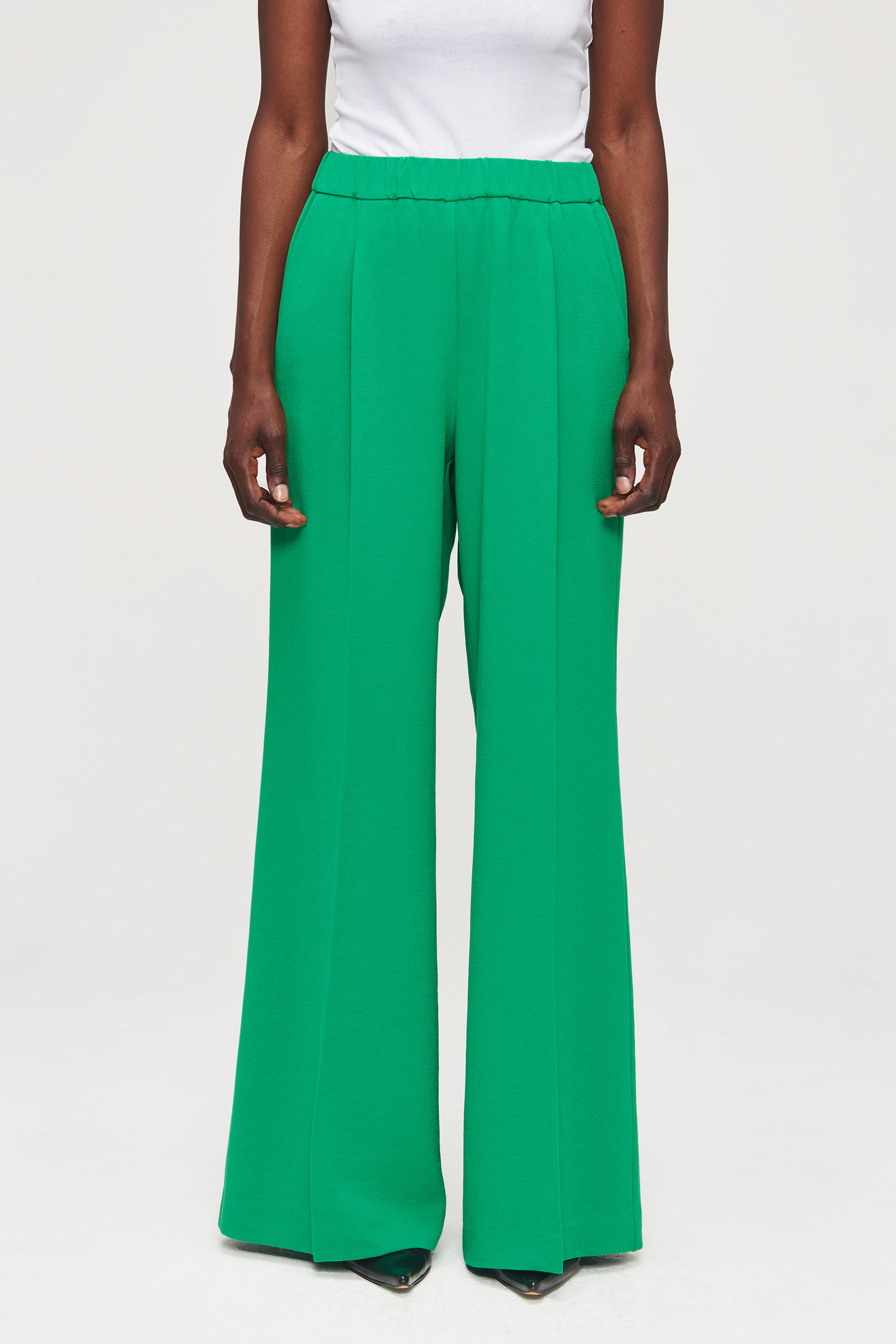 RECYCLED POLY WIDE LEG PANTS VIVID GREEN 1