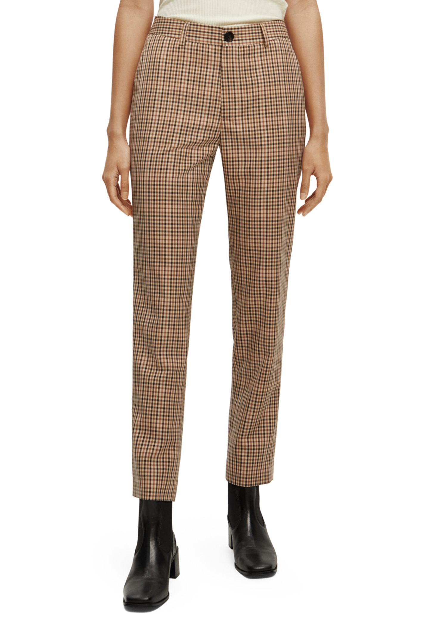 LOWRY - MID RISE SLIM TROUSERS IN YARN DYE CHECK COMBO X 1