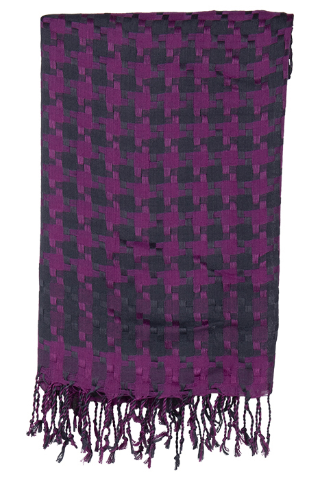 SCARF PIED DE POULE PURPLE FUCHSIA FUCHSIA, PURPLE, GREY 2