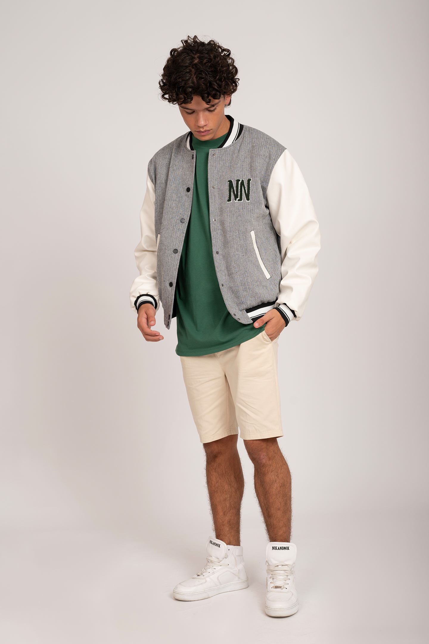 KURT VARSITY JACKET GREY MELANGE 1