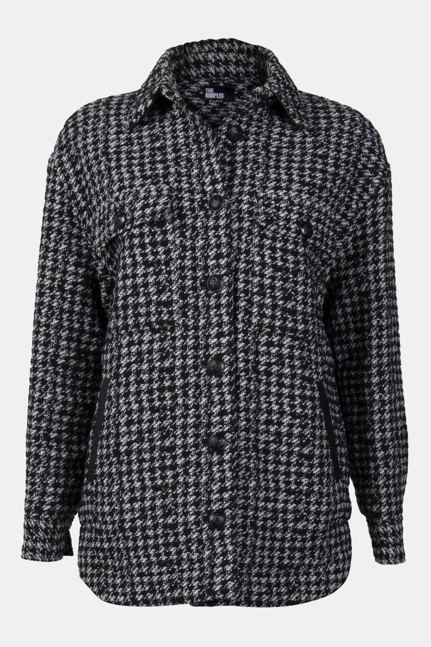 BLACK AND WHITE PADDED TWEED OVERSHIRT 3