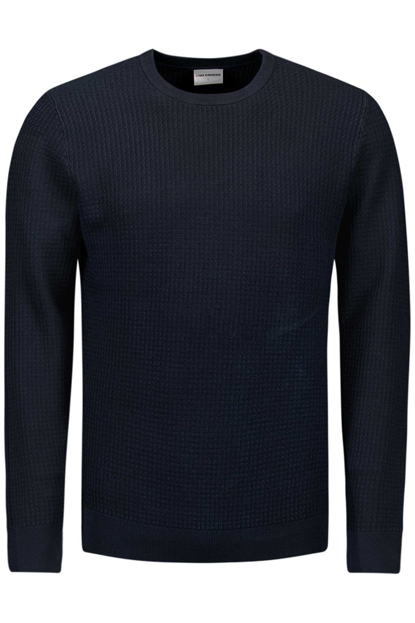 PULLOVER CREWNECK 2 COLOURED WAFFLE JACQUARD BLUEBERRY 4