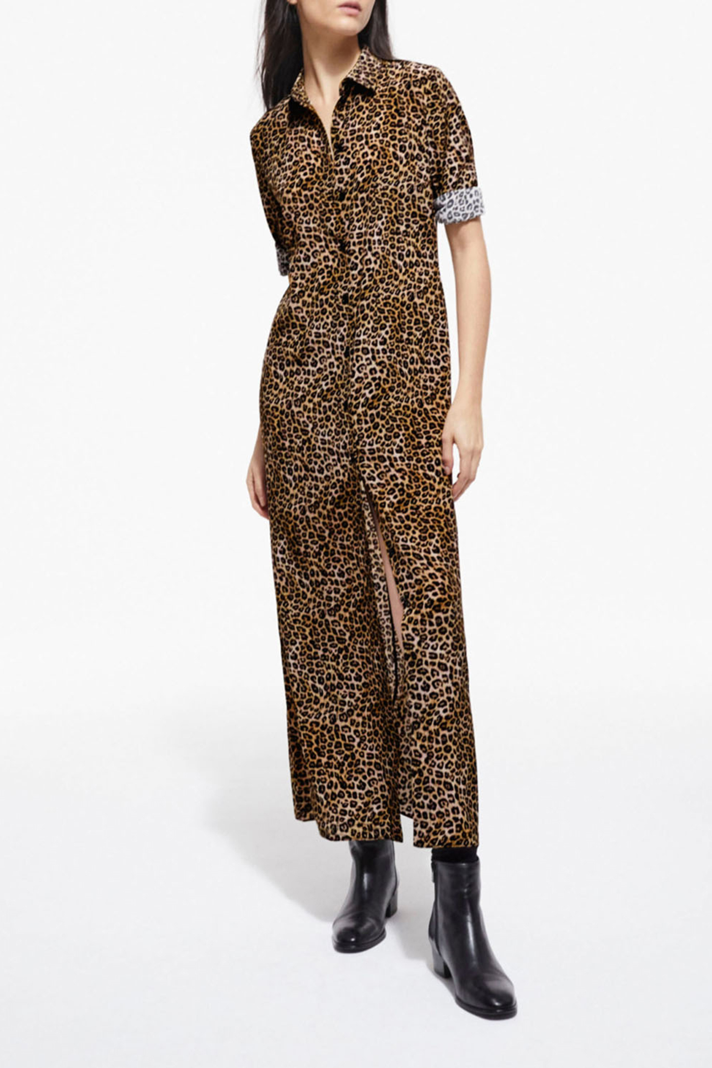 LITTLE LEO SILK LONG DRESS LEOPARD 4