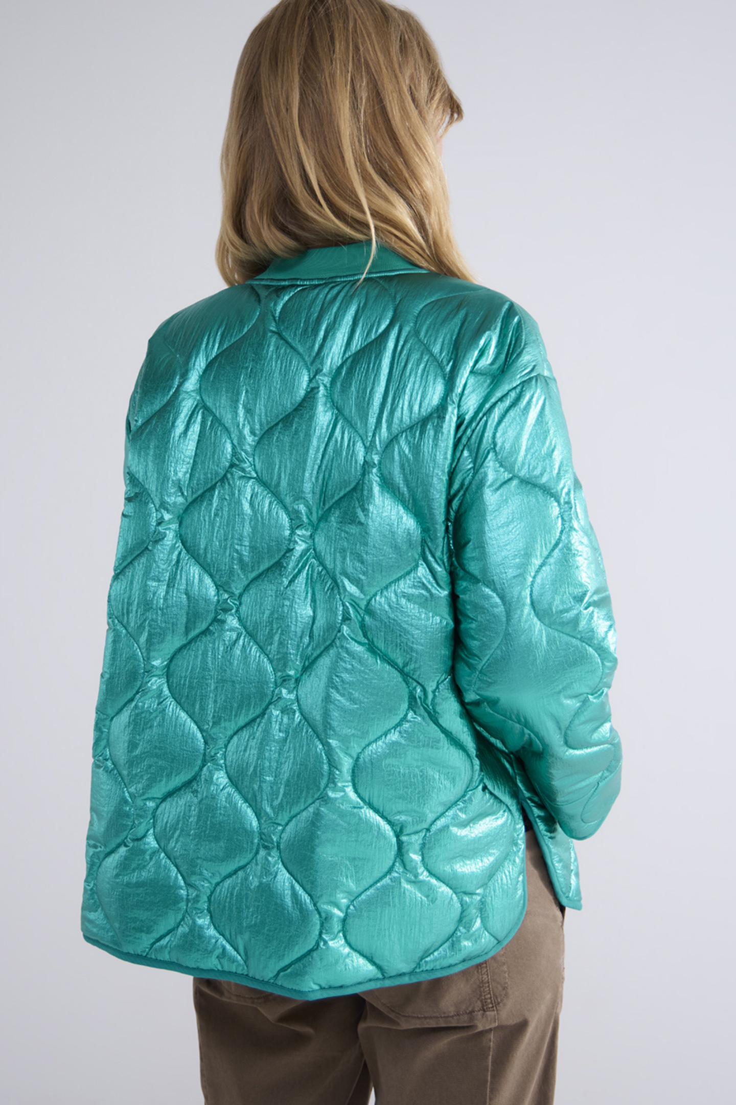 JACKET QUILTED METALLIC PEACOCK 2