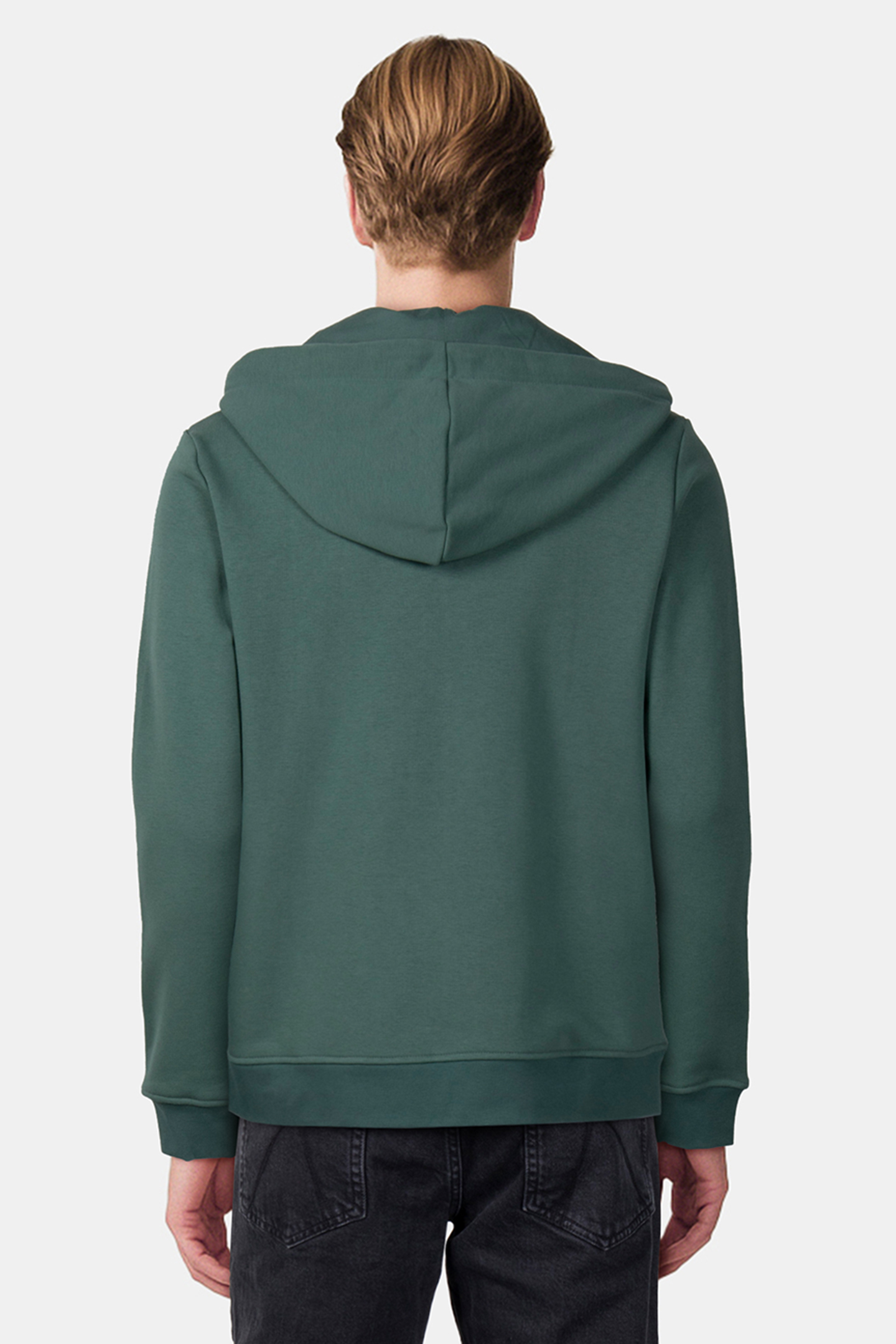 B-SERIES REGULAR FIT ZIP THROUGH HOODIE DARK FOREST 2