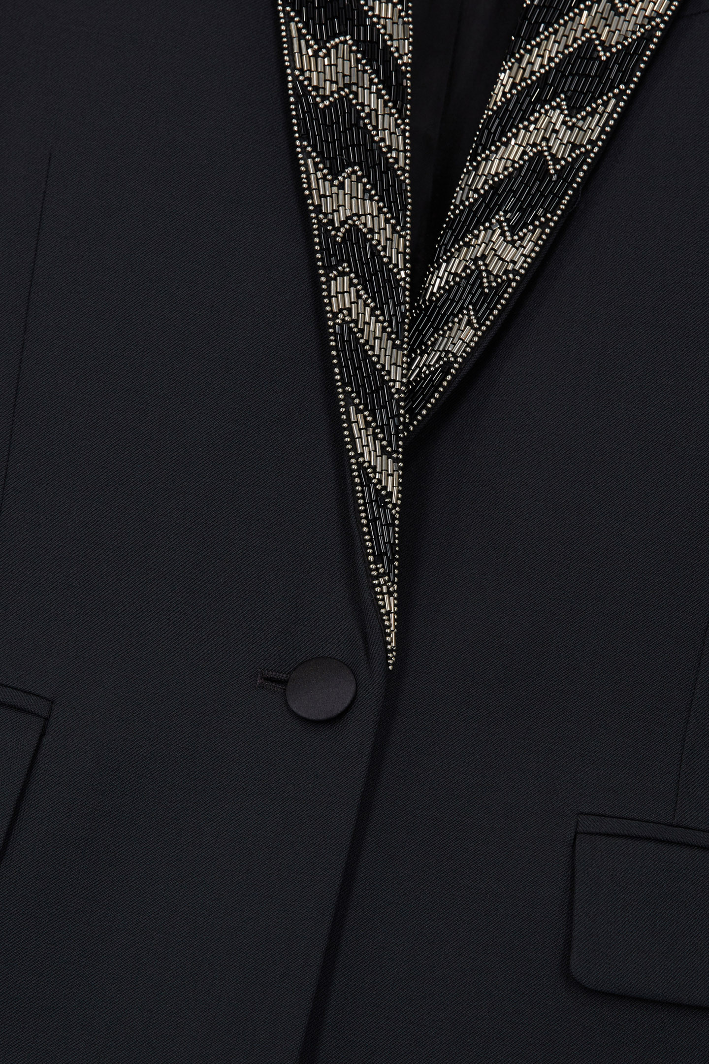 EMBROIDERED JACKET WITH LAPELS BLACK 2
