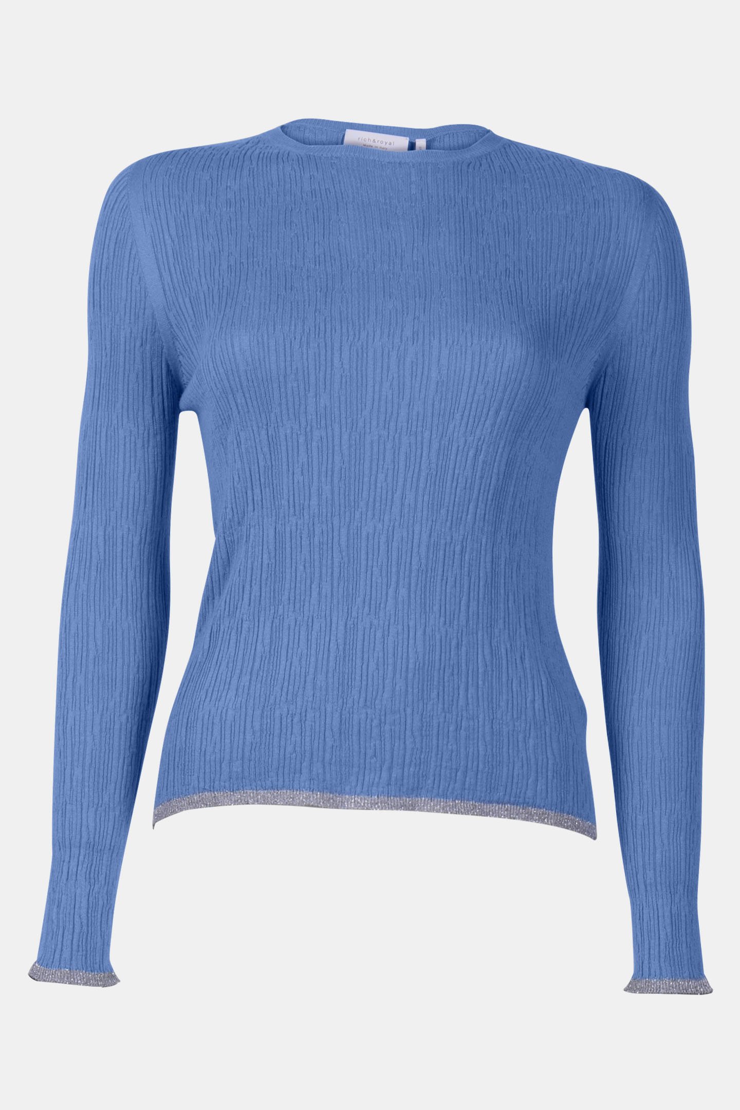 SUPERFINE CREW NECK STRUCTURED CRUISE BLUE 3