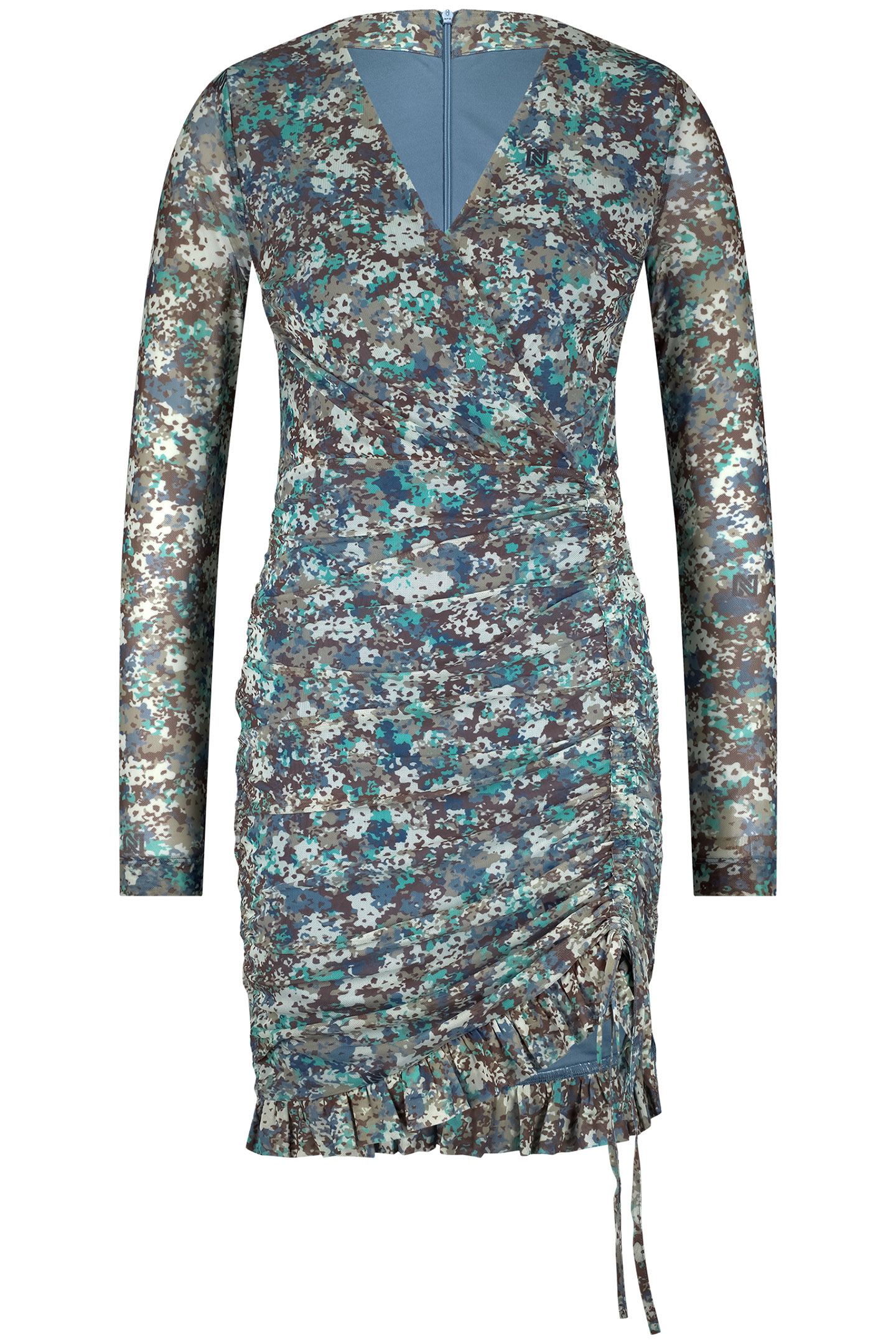 FLOWER DRESS DUSTY BLUE 1