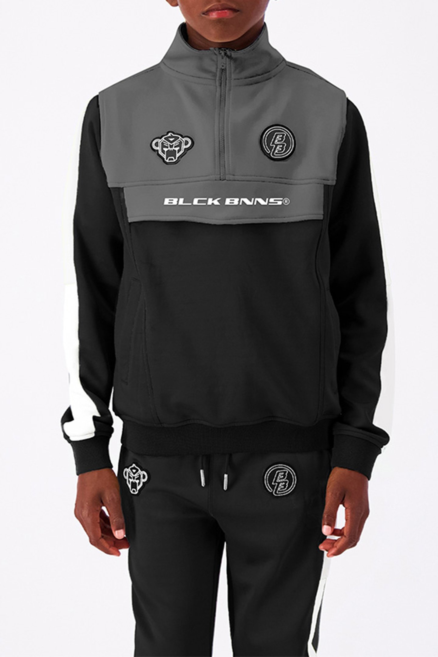 JR. ANORAK TRACKTOP BLACK by Black Bananas